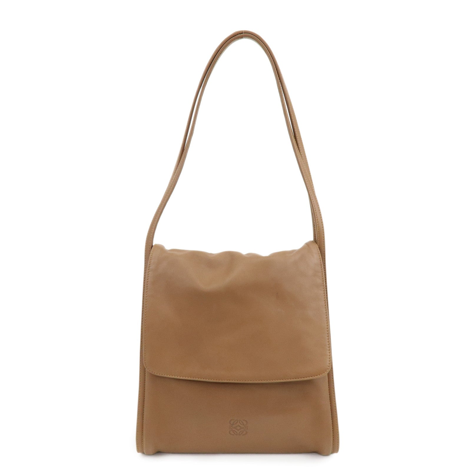 LOEWE Anagram Nappa Leather Shoulder Bag Hand Bag Brown