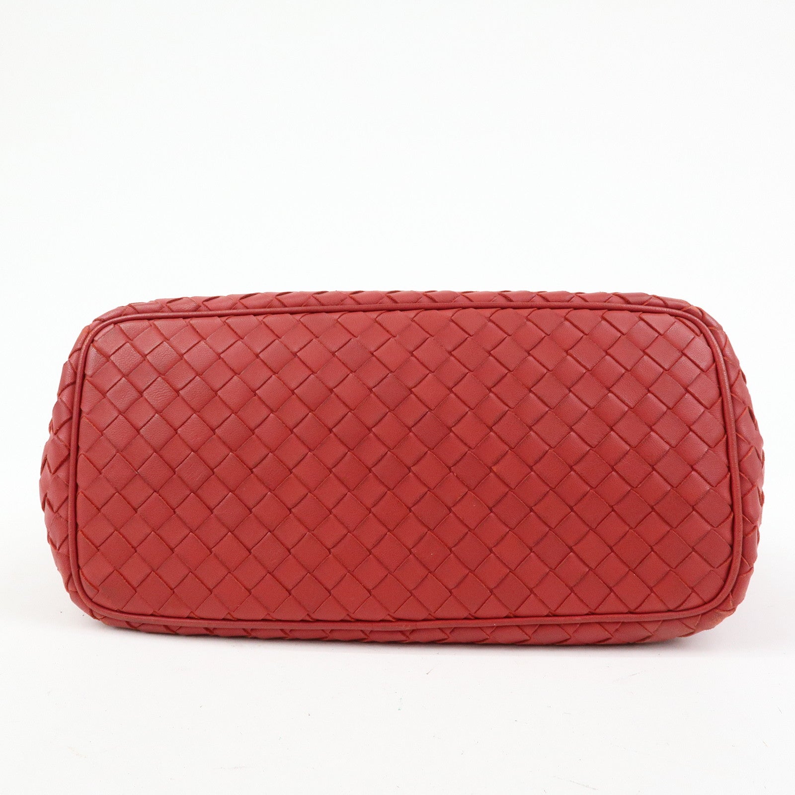 BOTTEGA VENETA Intrecciato Leather Hand Bag Shoulder Bag Red
