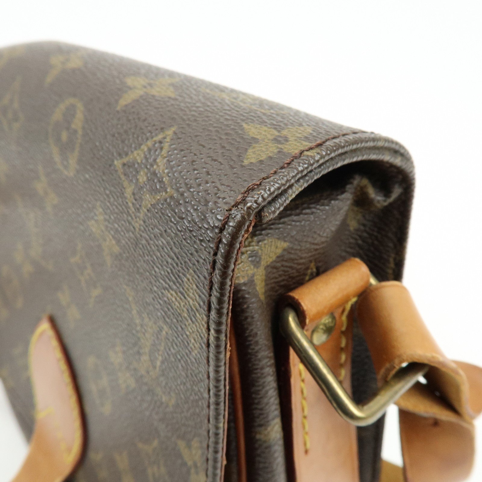 Louis Vuitton Monogram Cartouchiere MM Shoulder Bag Brown M51253