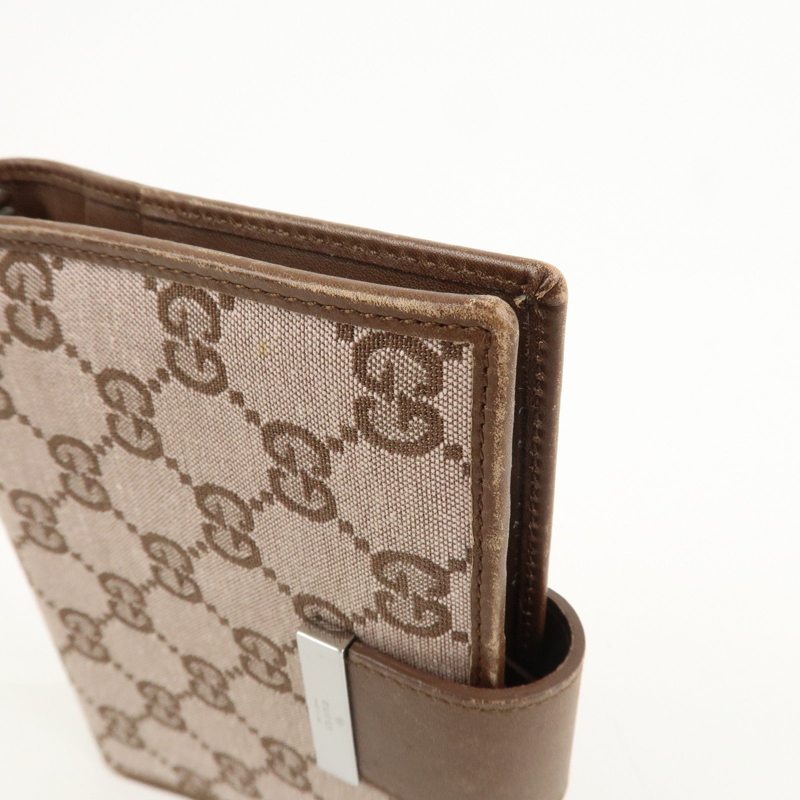 GUCCI GG Canvas Leather Agenda Cover Pink Brown 031.3661.1069
