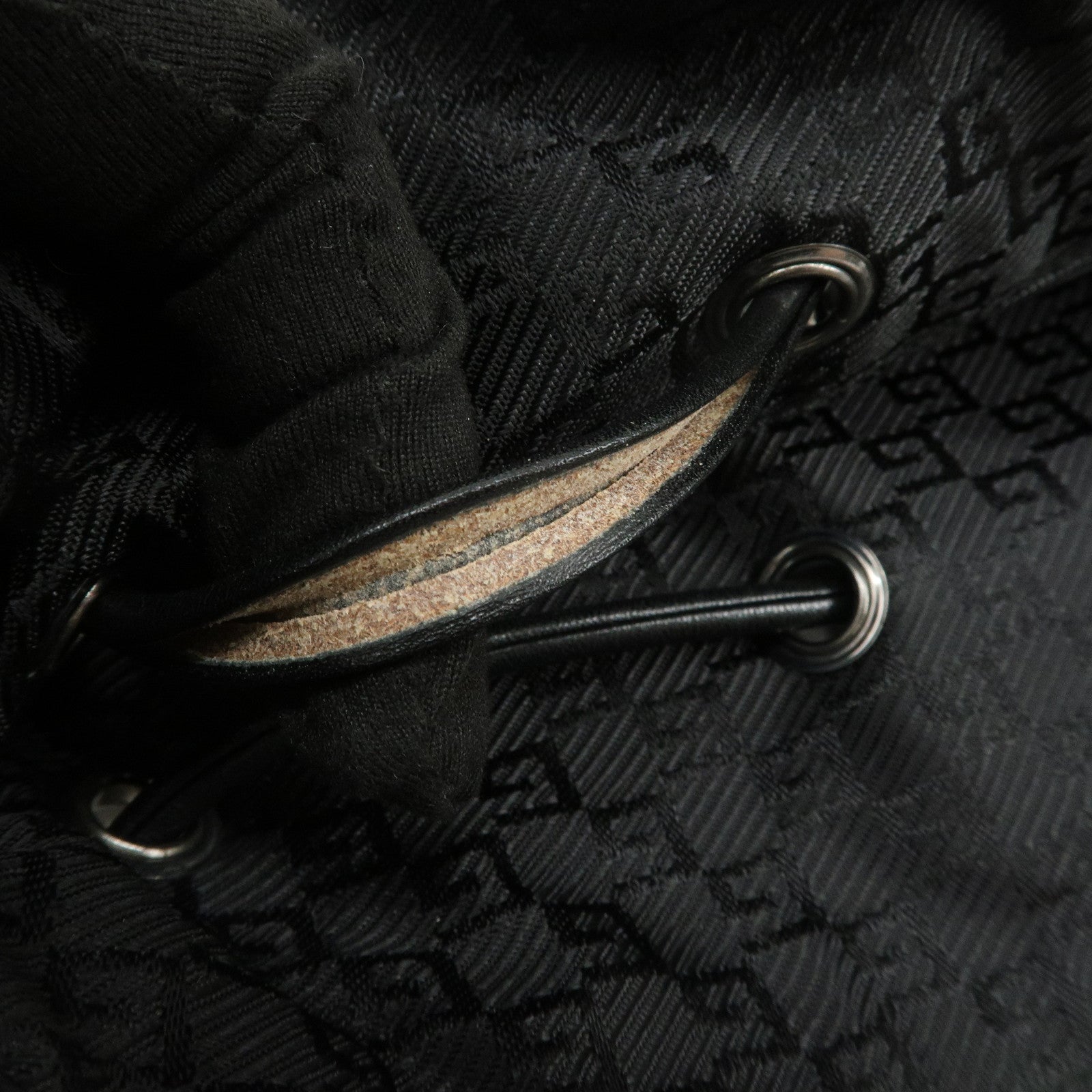 GUCCI Logo Leather Shoulder Bag Hand Bag Black 001・3748