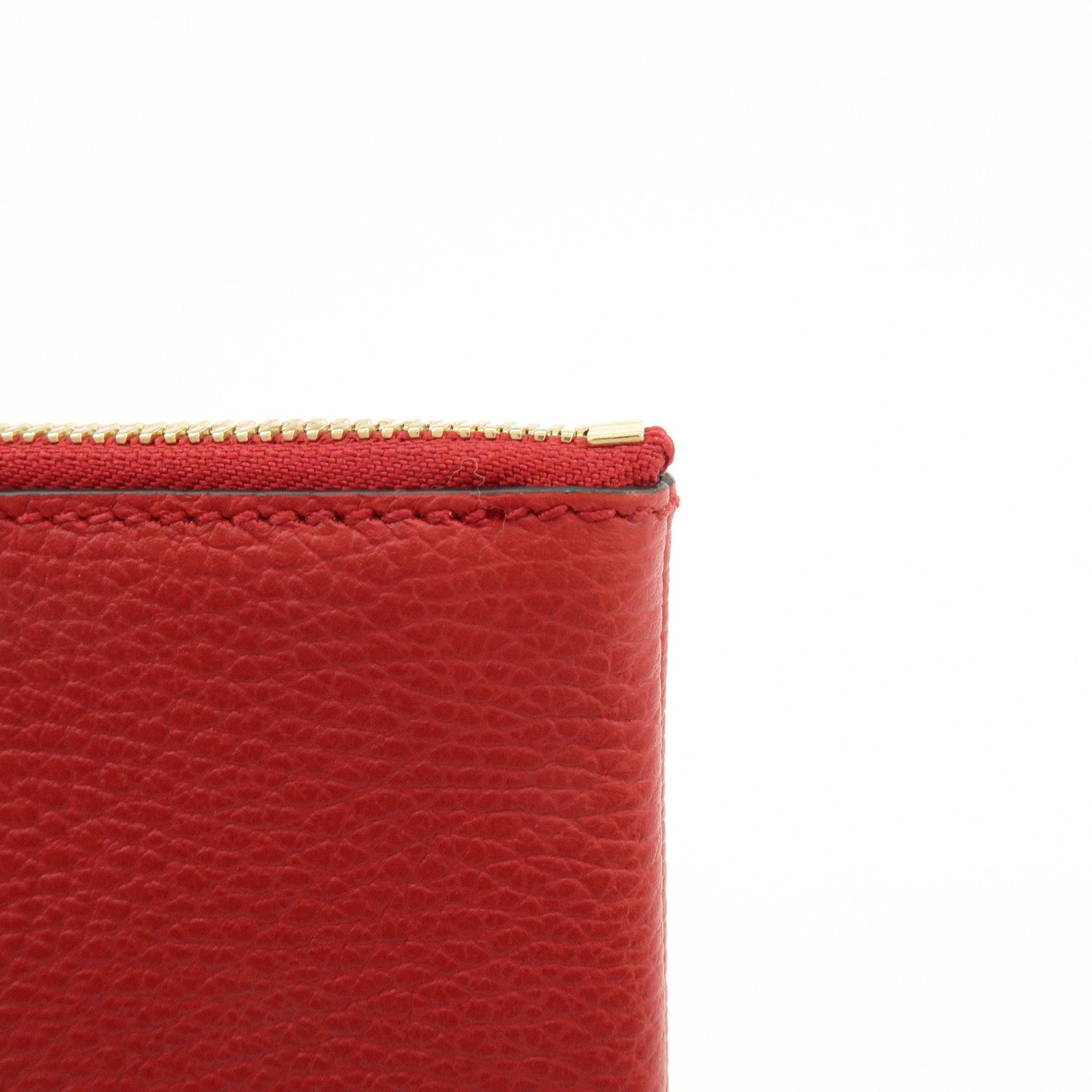 GUCCI Bamboo Leather Clutch Bag Pouch Red 449653