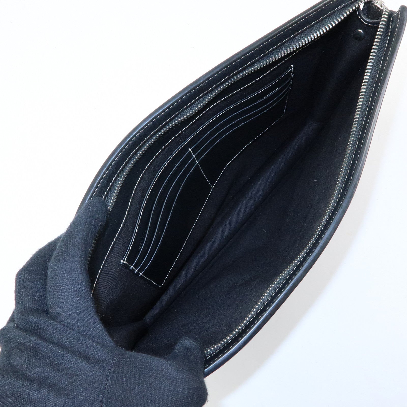 BURBERRY PVC Clutch Bag Flat Pouch Hand Bag Brown Black Ivory