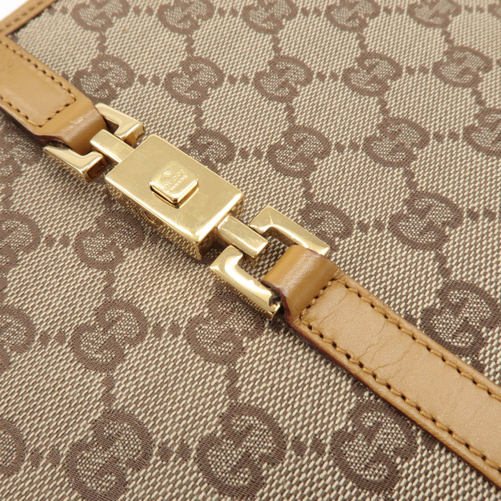 GUCCI Jackie Leather Shoulder Bag Tote Bag Beige 002.1073 Used