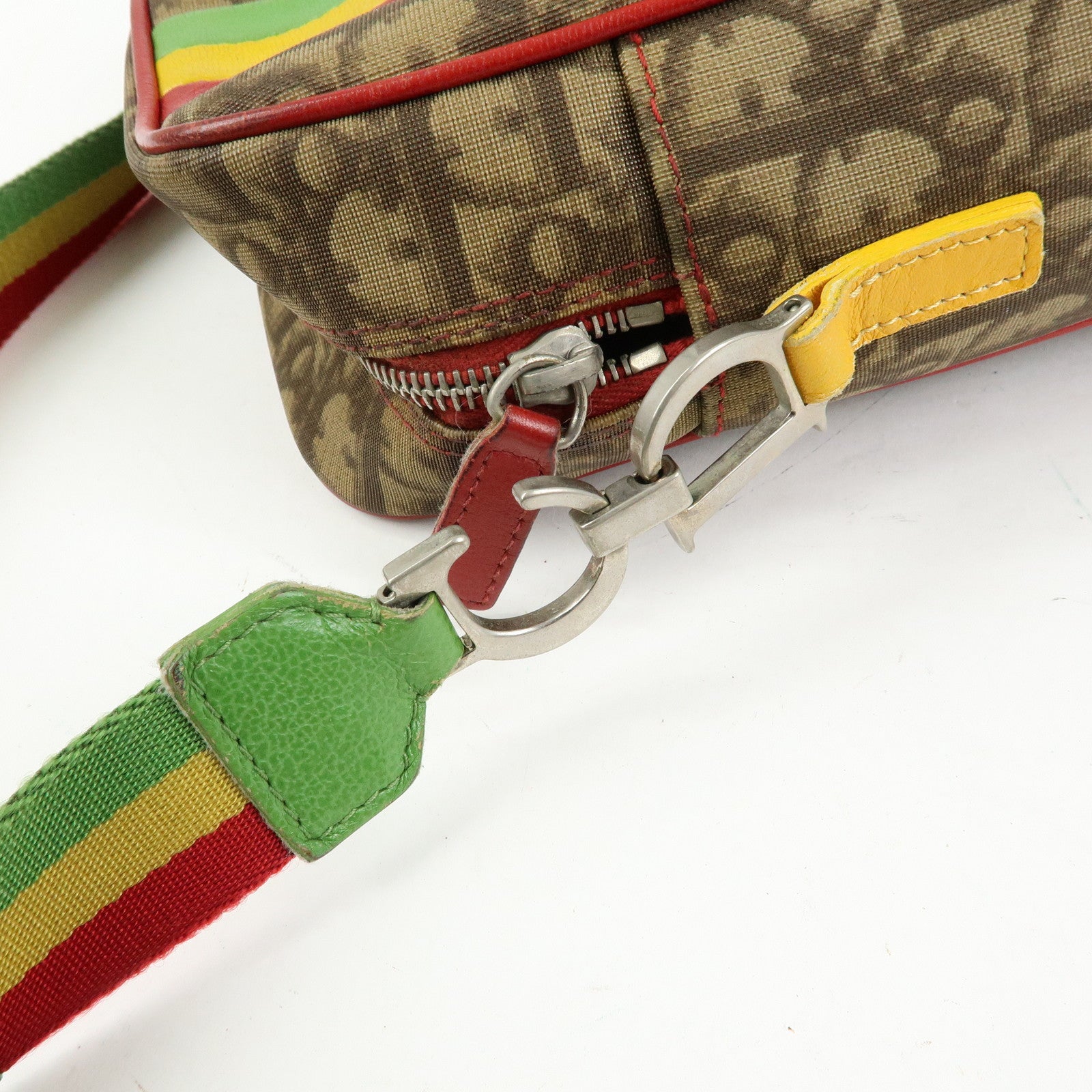 Christian Dior Rasta Trotter PVC Leather Shoulder Bag Brown