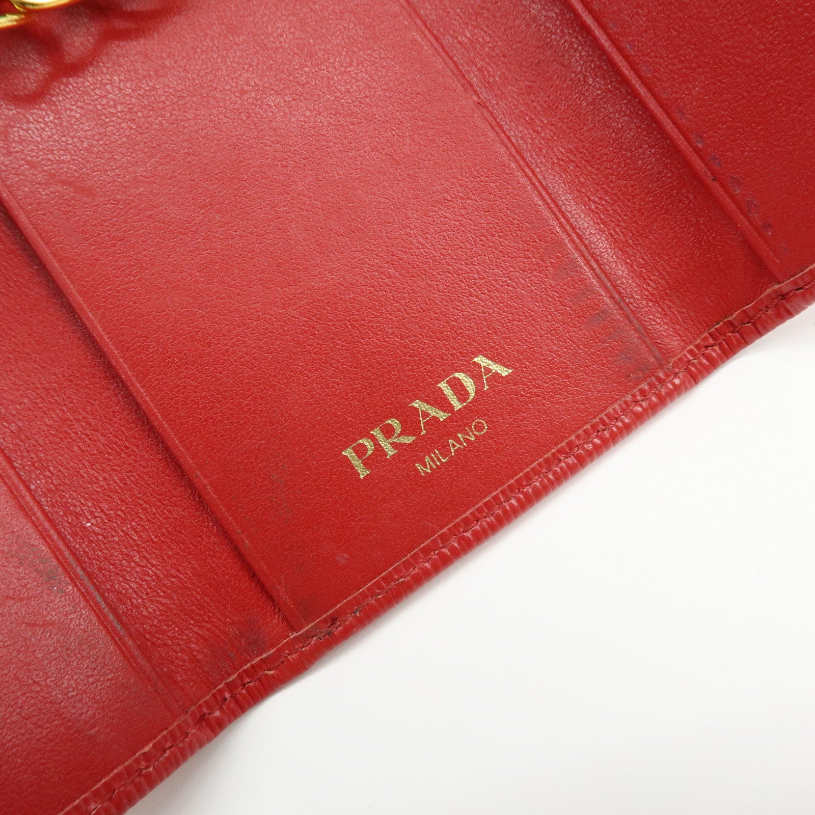 PRADA Set of 2 Saffiano Leather Key Case Red 1PG004/1PG222