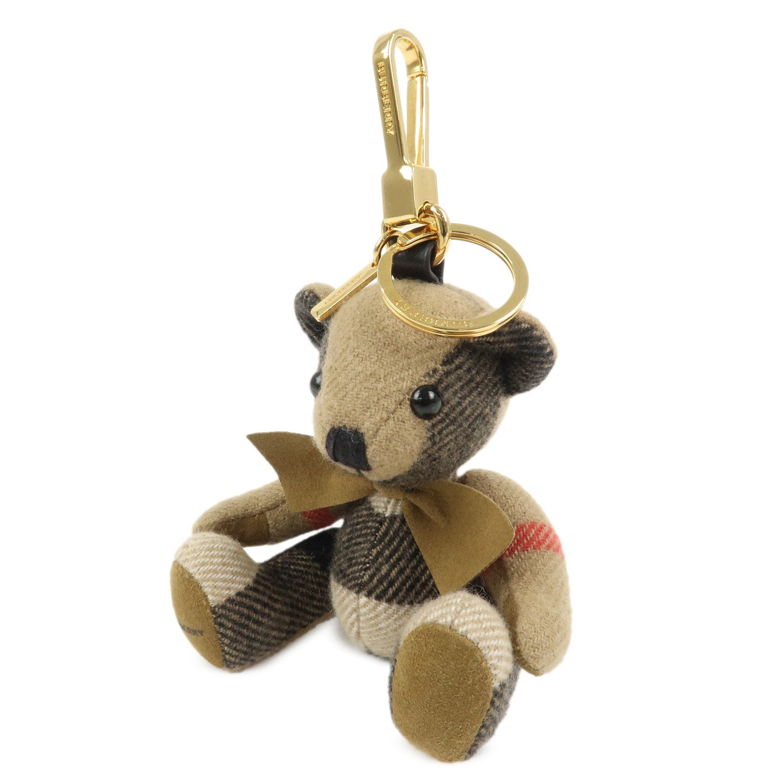 BURBERRY Nova Plaid Thomas Teddy Bear Cashmere Bag Charm Key Holder