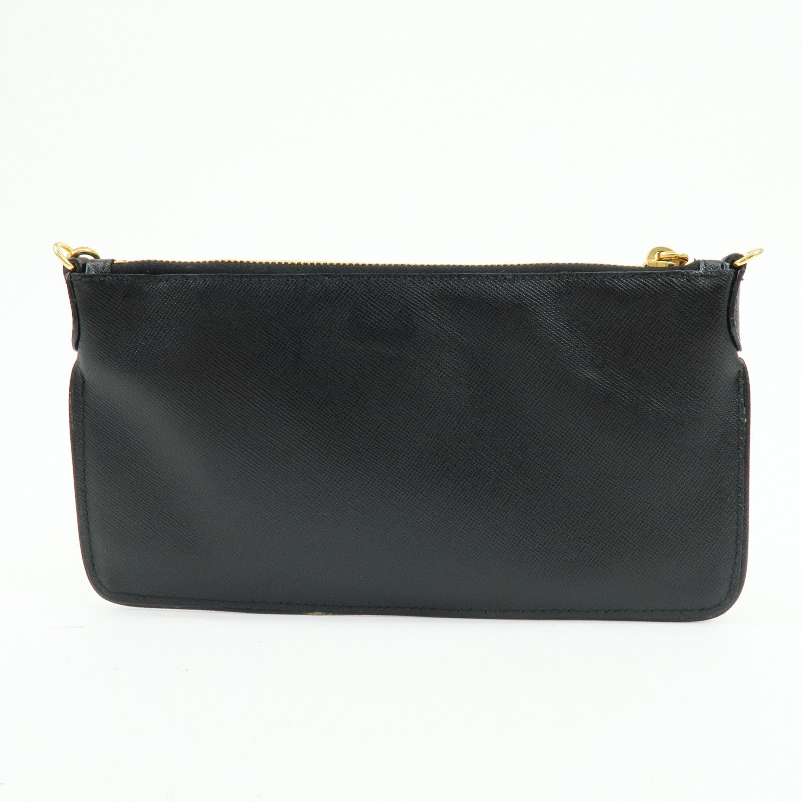 PRADA Saffiano Leather Shoulder Bag Crossbody Bag Black 1M1187
