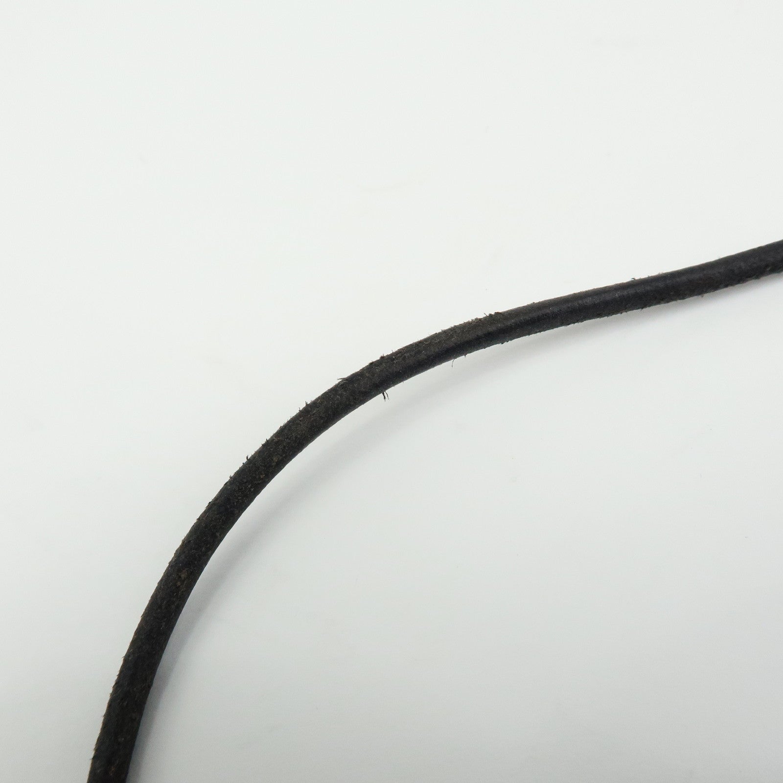 HERMES Metal Leather Vivaldi Fantasy Heart Cadena Necklace Black
