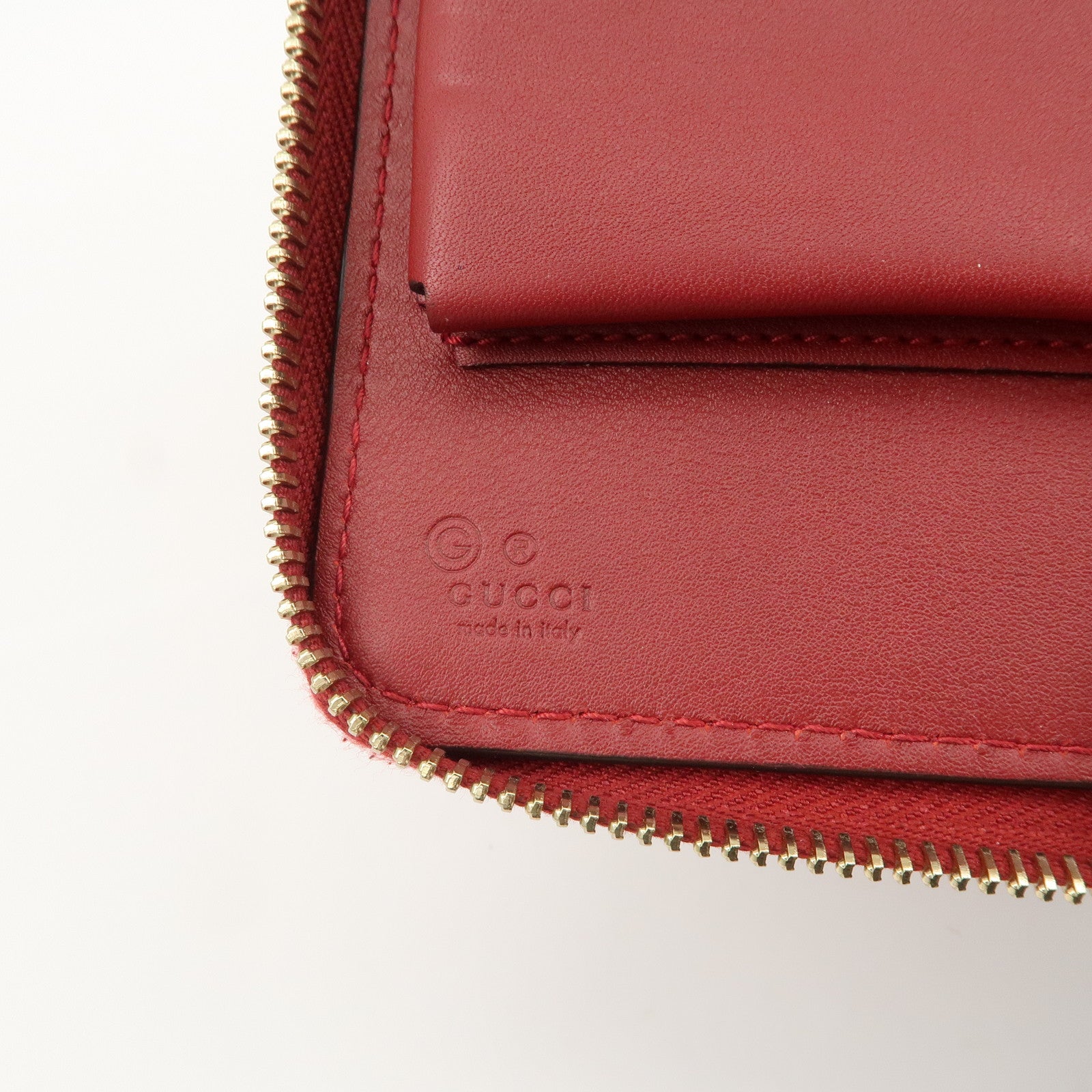 GUCCI Micro Guccissima Leather Travel Case Clutch Bag Red 544250 Used