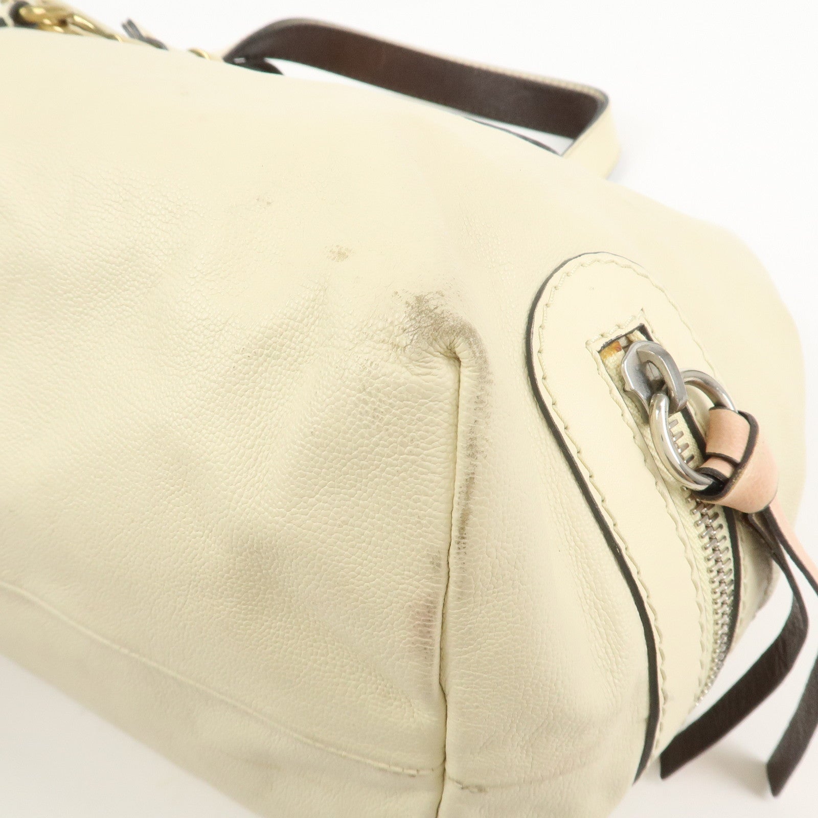 Chloe Kerala Leather Shoulder Bag Hand Bag Ivory Brown