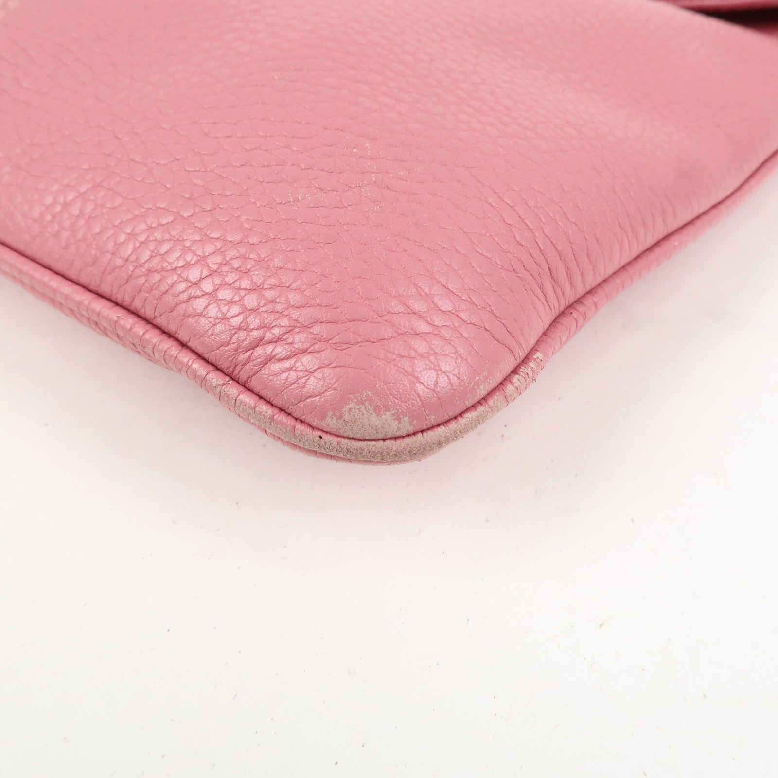 LOEWE Senda Leather Shoulder Bag Crossbody Bag Pink Light Green