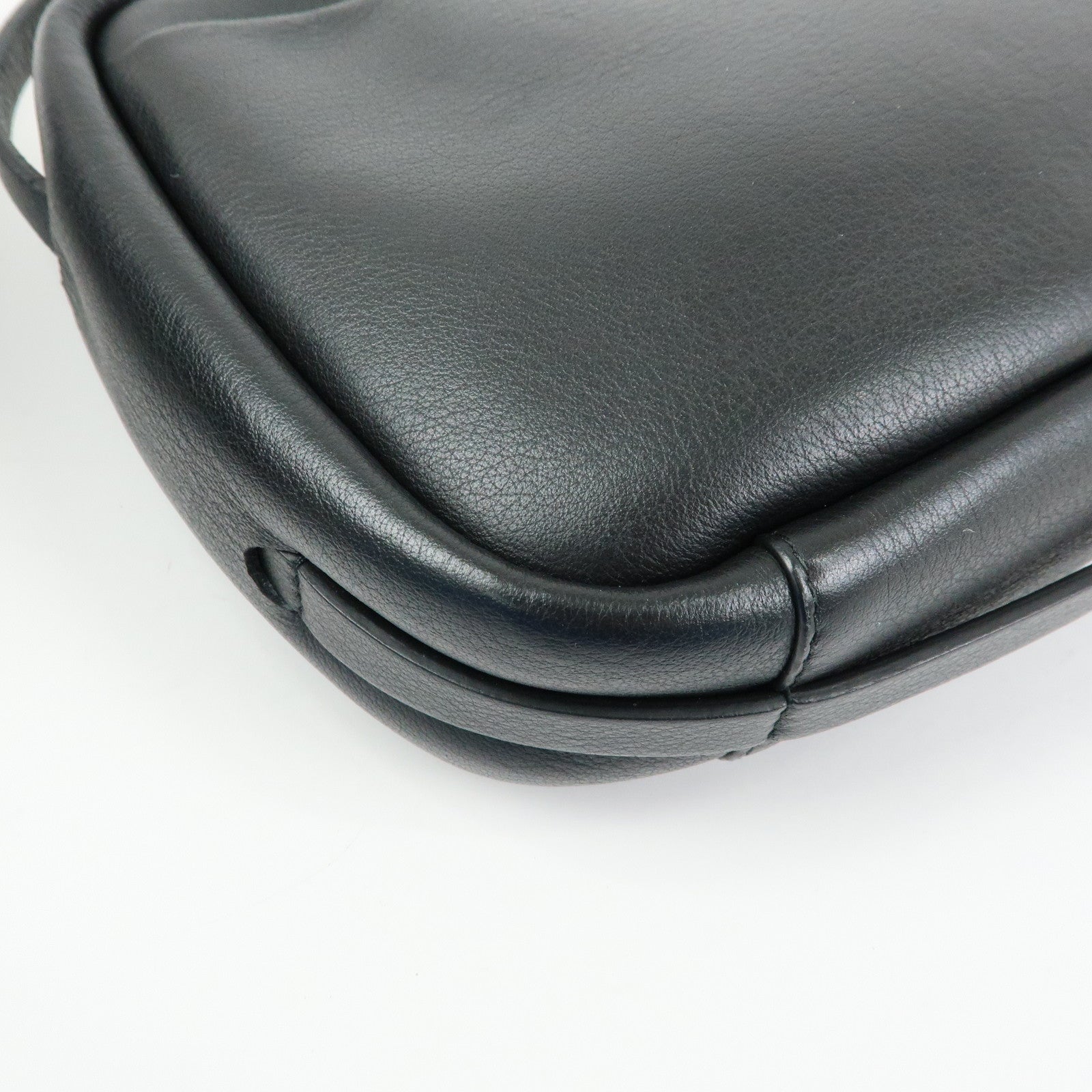 BALENCIAGA Everyday Camera Bag Leather Shoulder Bag S Black 489812