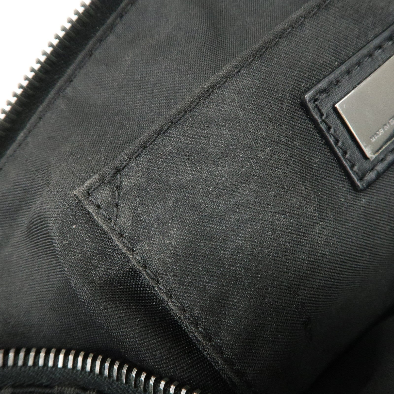 FENDI Zucchino Canvas Leather Shoulder Bag Hand Bag Pouch Black