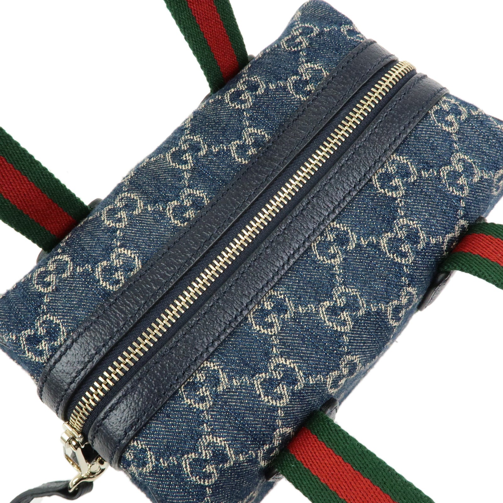 GUCCI Sherry Ophidia GG Denim Leather 2Way Hand Shoulder Bag 859975