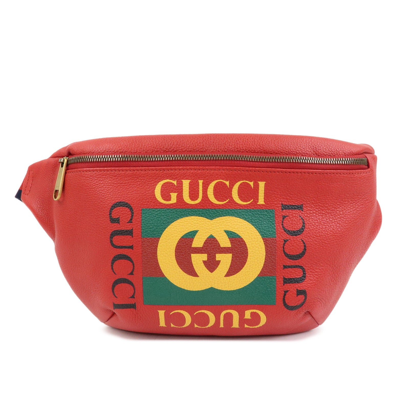 GUCCI Sherry Leather Waist Bag Crossbody Bag Red 530412