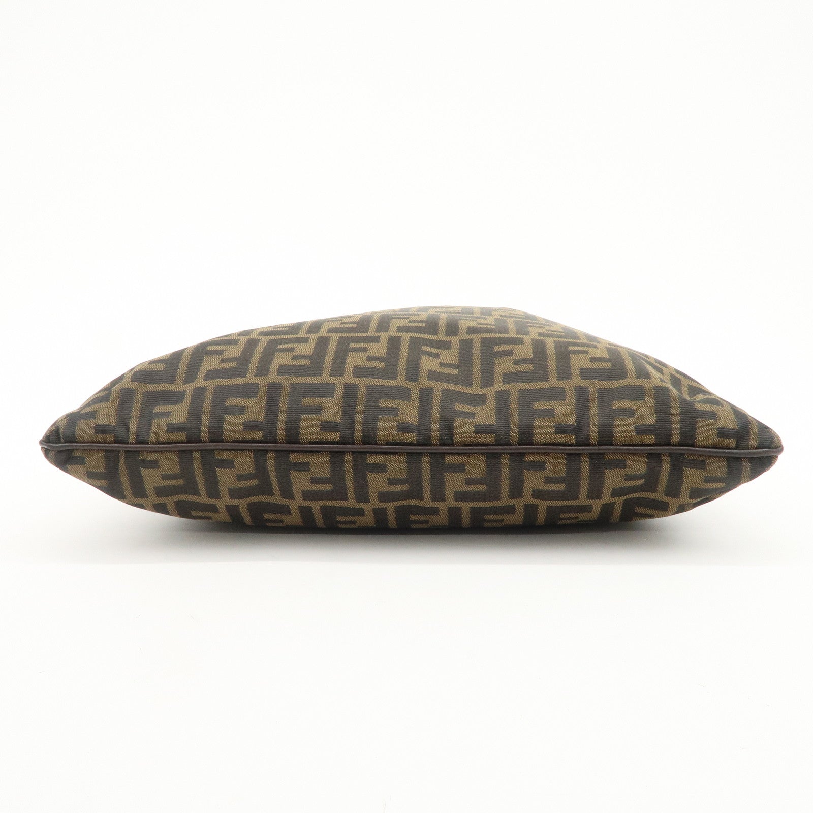 FENDI Zucca Canvas Leather Shoulder Bag Hand Bag Brown Black 15082