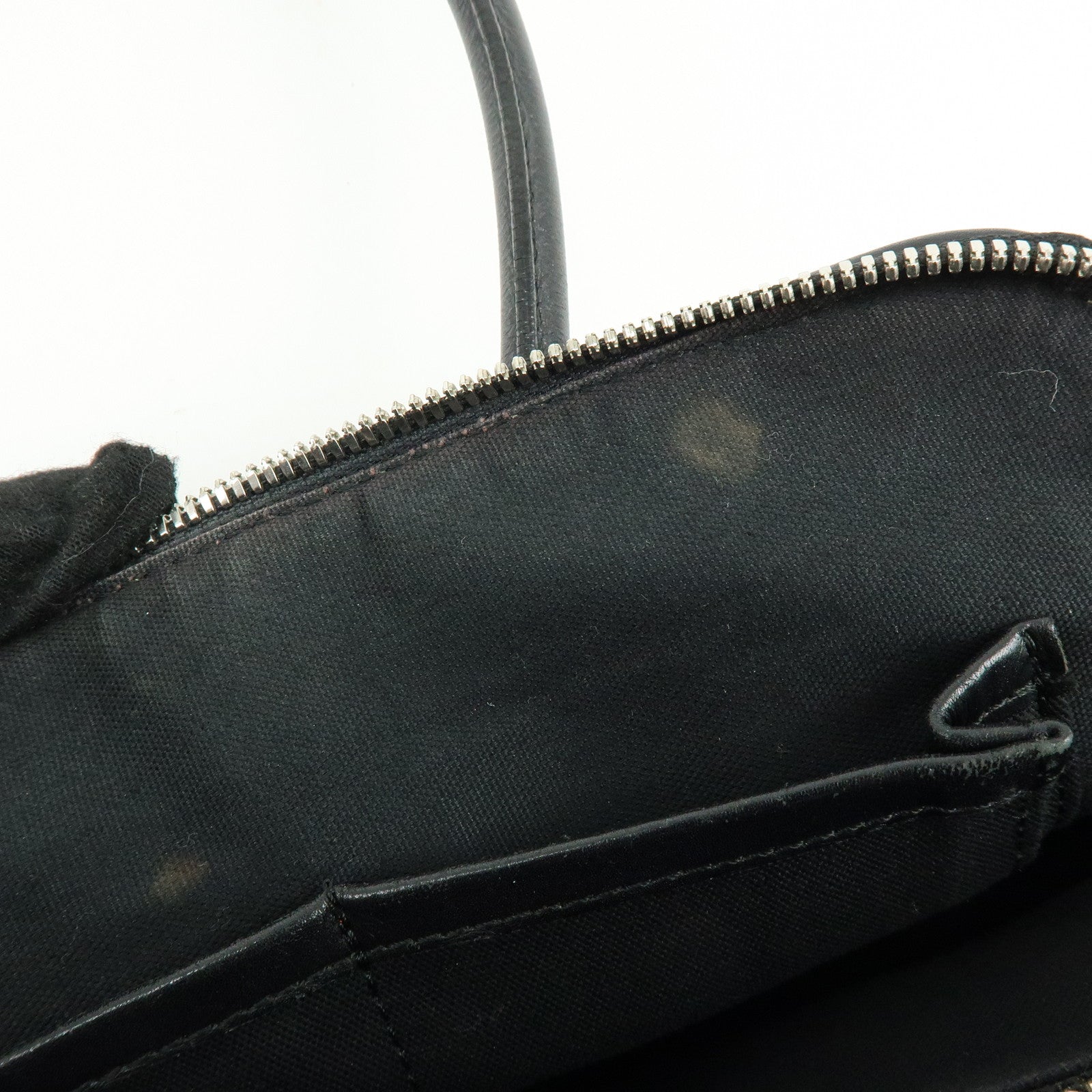 BURBERRY Plaid Canvas Leather Shoulder Bag Hand Bag Black Brown