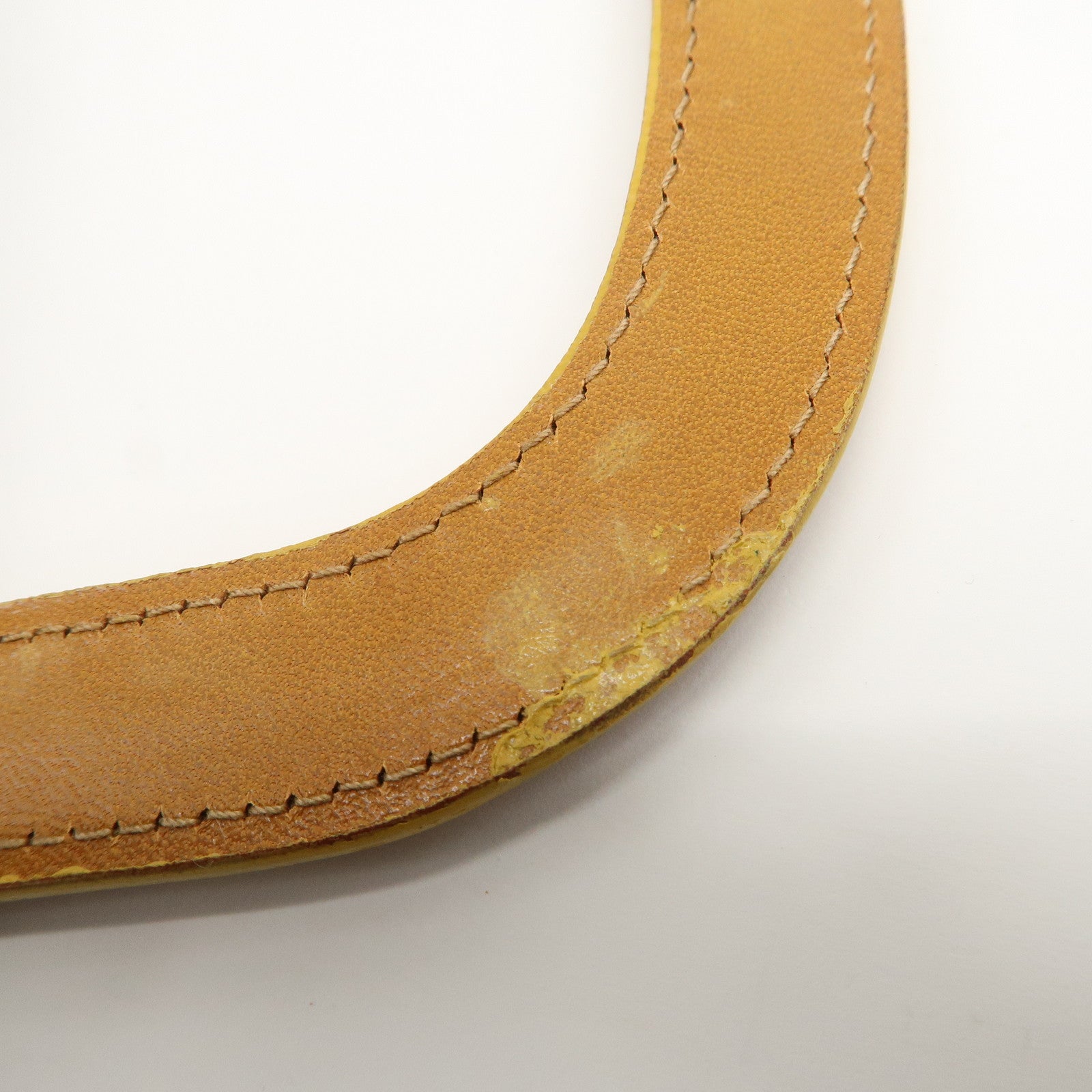 FENDI Logo Canvas Leather Hand Bag Animal Print Yellow Black 26347