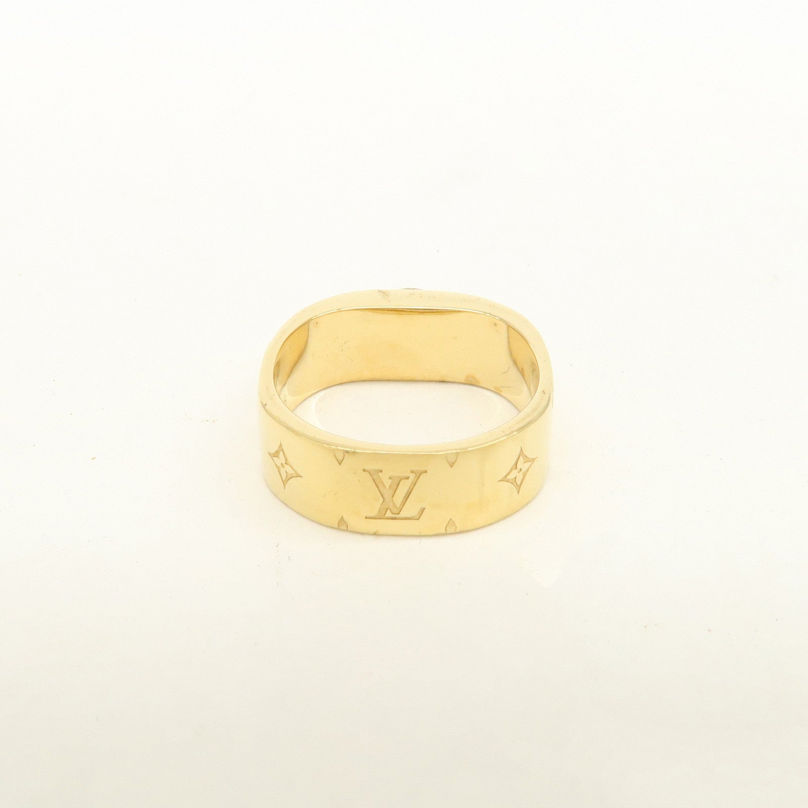Louis Vuitton Nanogram Bague Metal Ring Size S Gold M00210