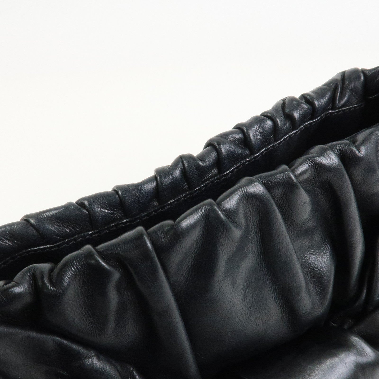 PRADA Triangle Logo Leather 2Way Bag Hand Bag Black BN1642