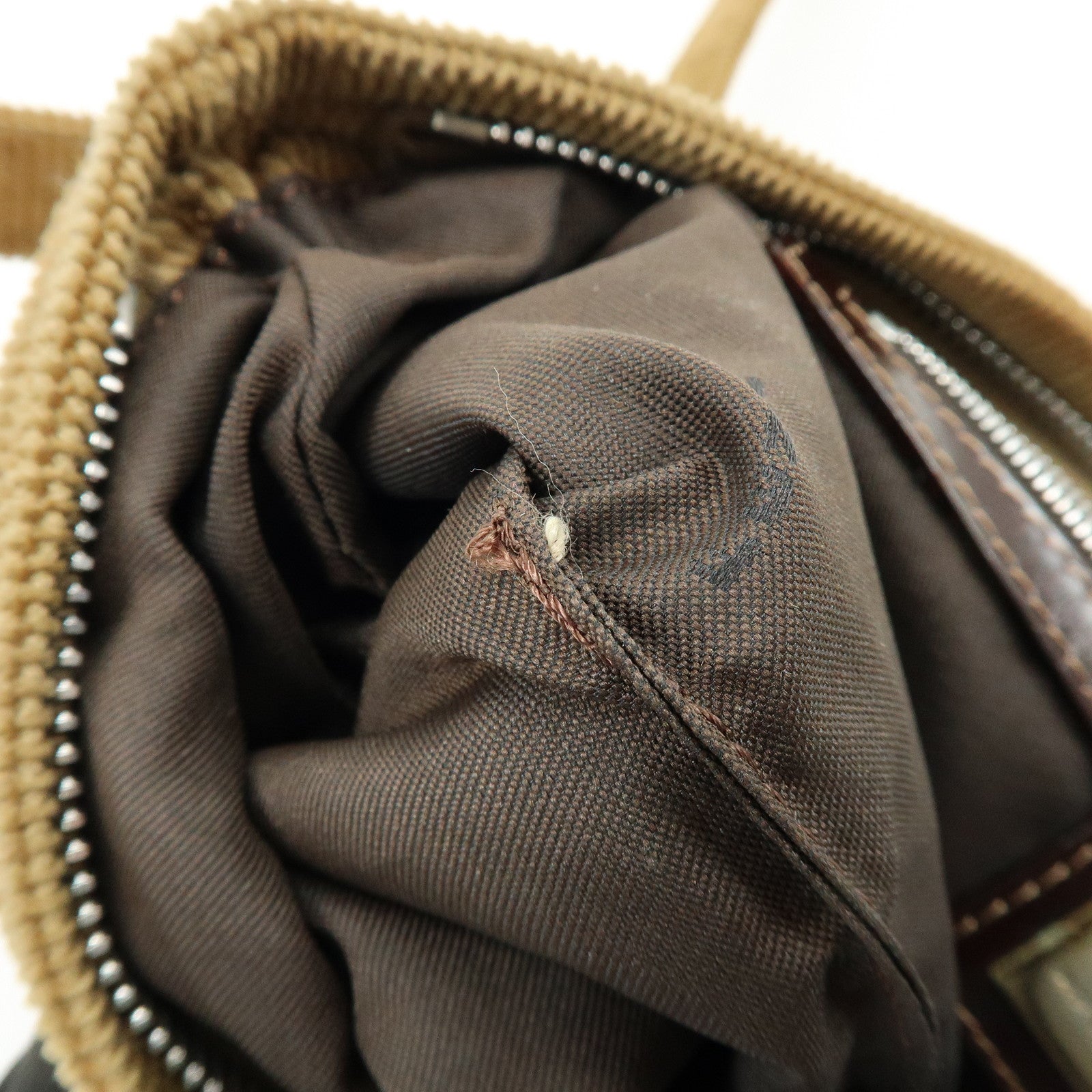 FENDI Corduroy Shoulder Bag Crossbody Bag Brown 26685