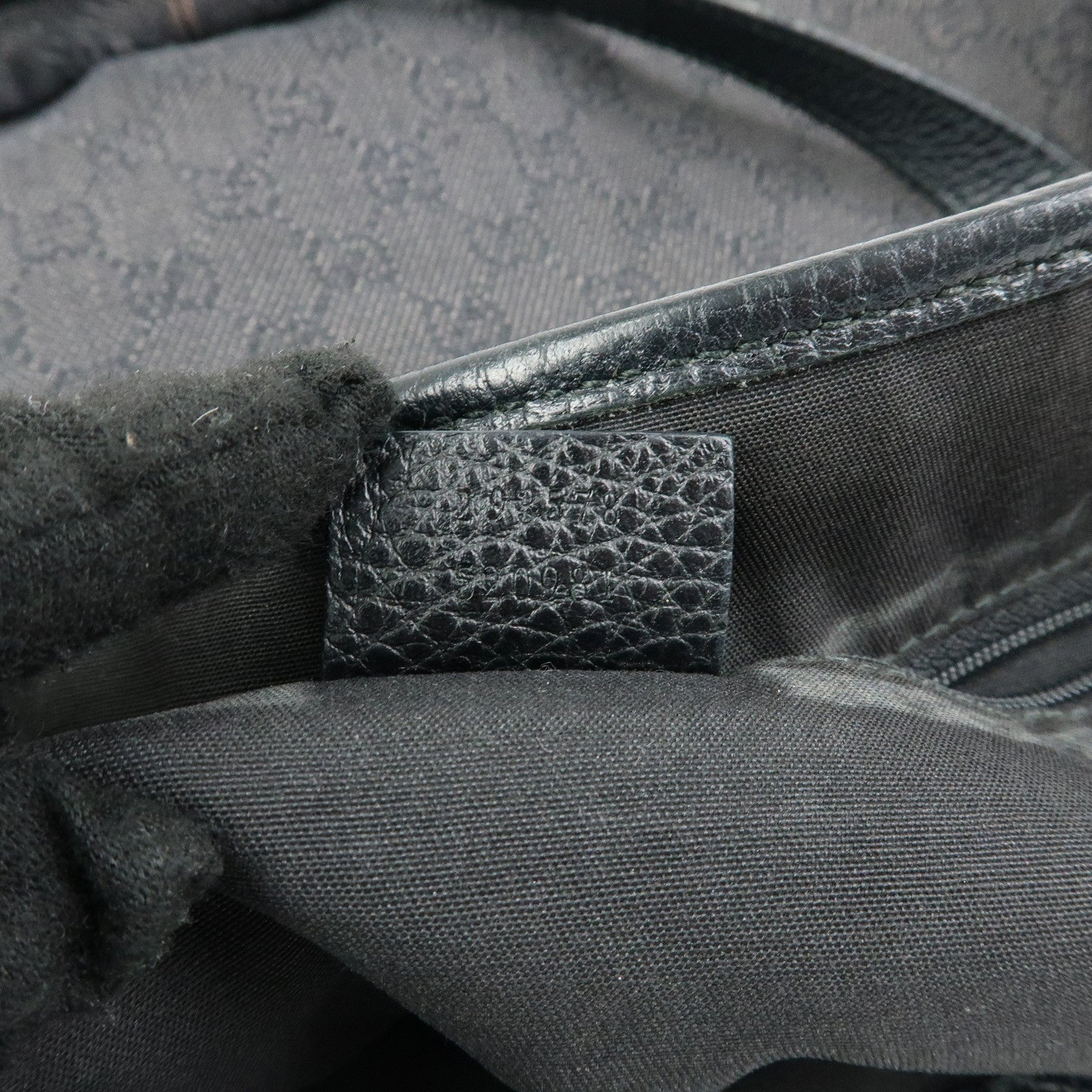 GUCCI Abbey GG Monogram Denim Tote Bag Hand Bag Black 293578