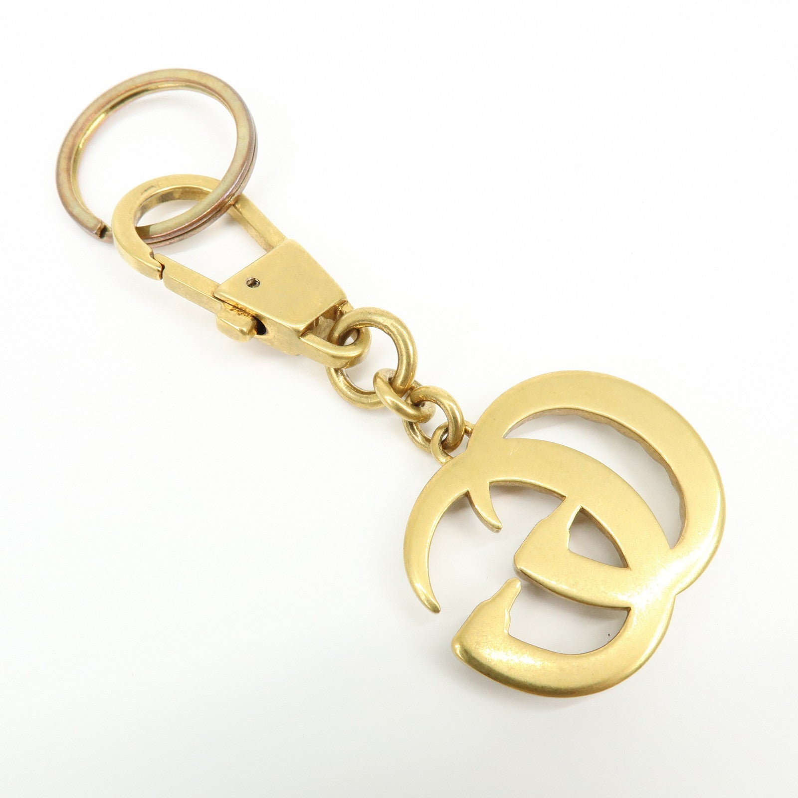 GUCCI GG Marmont Double G Metal Faux Pearl Bag Charm Gold 476428
