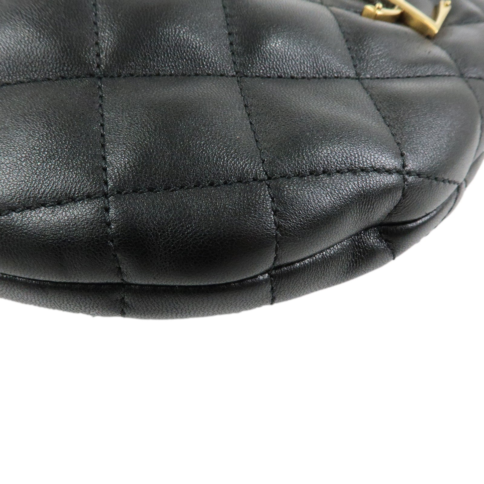 SAINT LAURENT PARIS ICARINO Quilting Nappa Leather Hand Bag Black