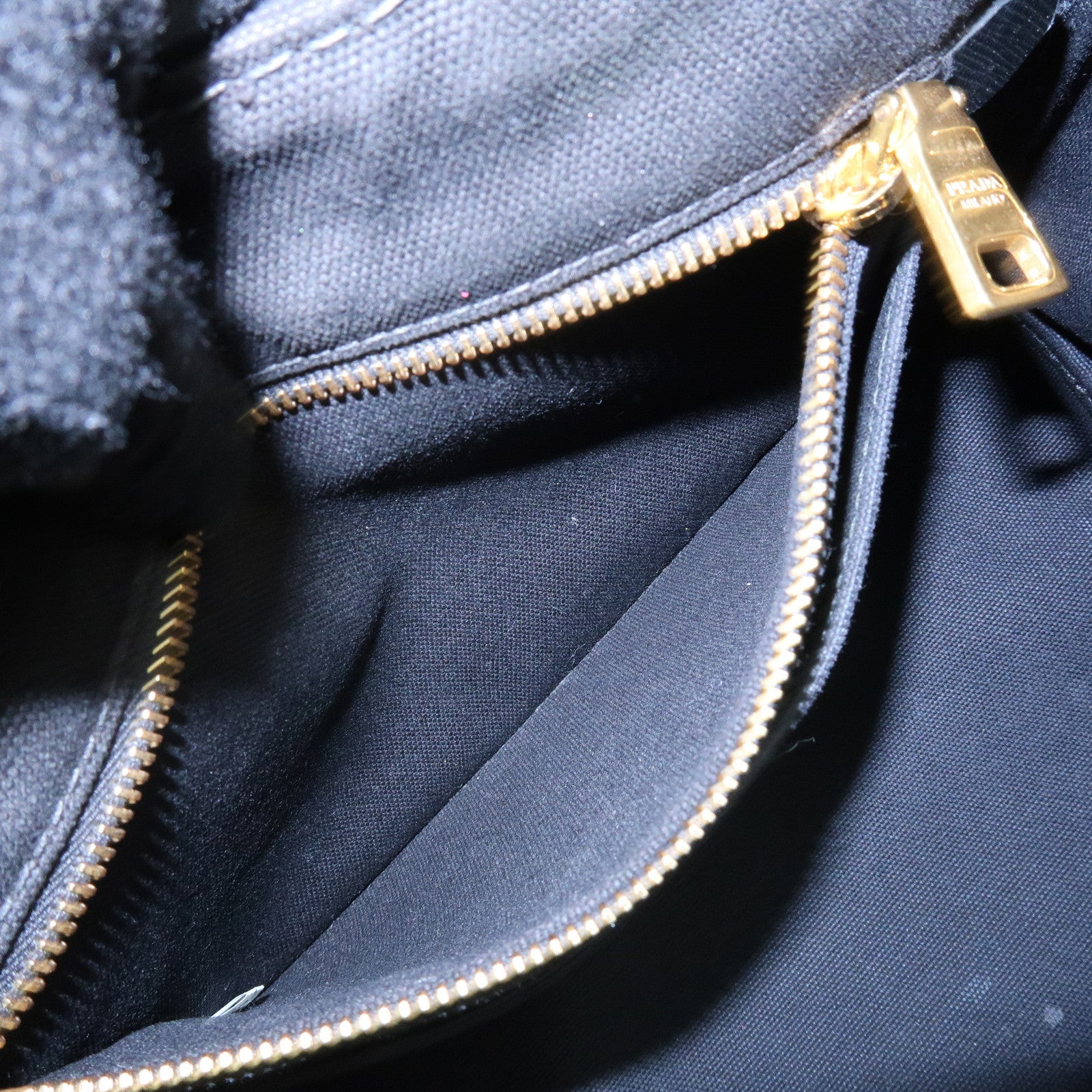 PRADA Triangle Logo Canapa Mini Canvas 2Way Hand Bag Black 1BG439