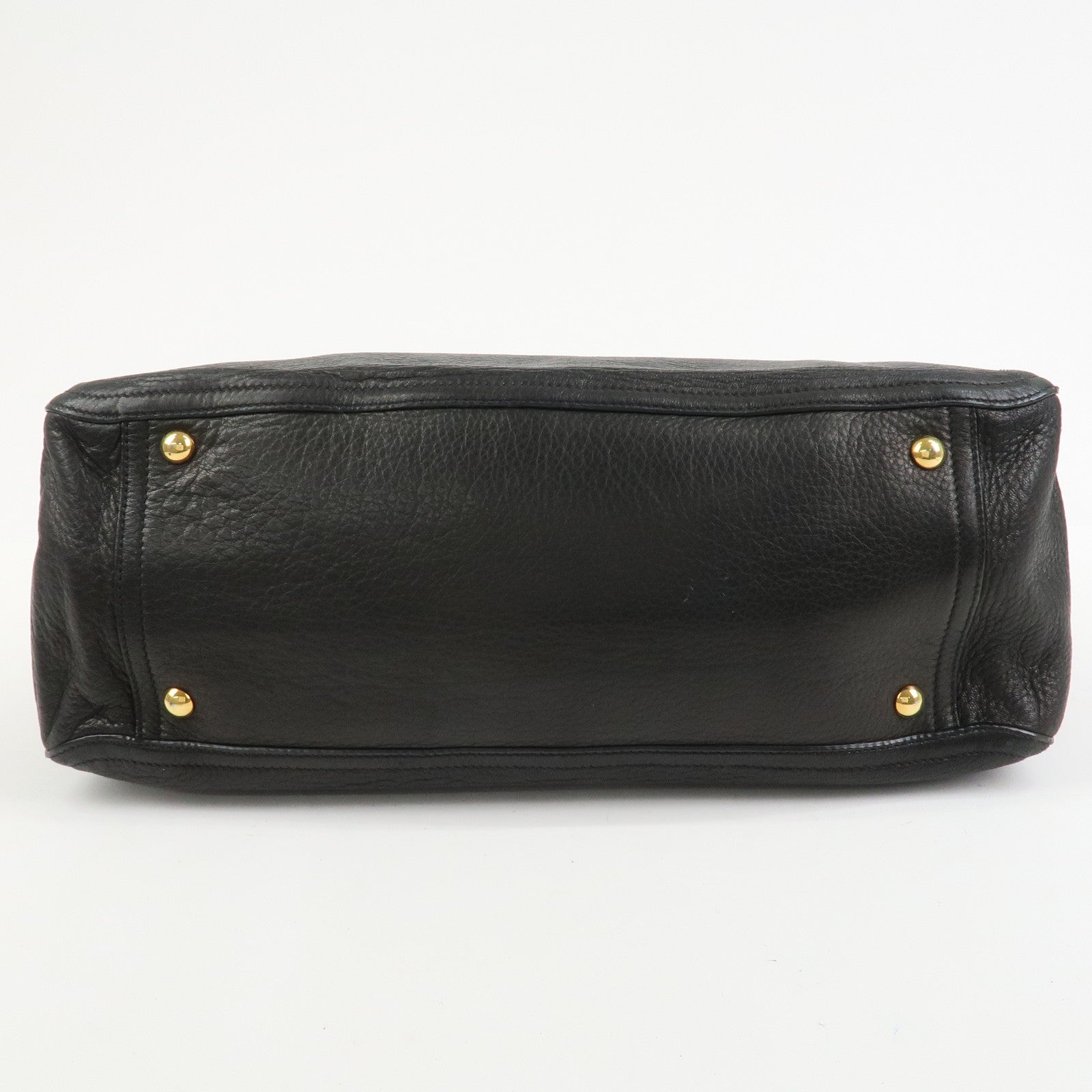 MIU MIU Leather Tote Bag Shoulder Bag Black