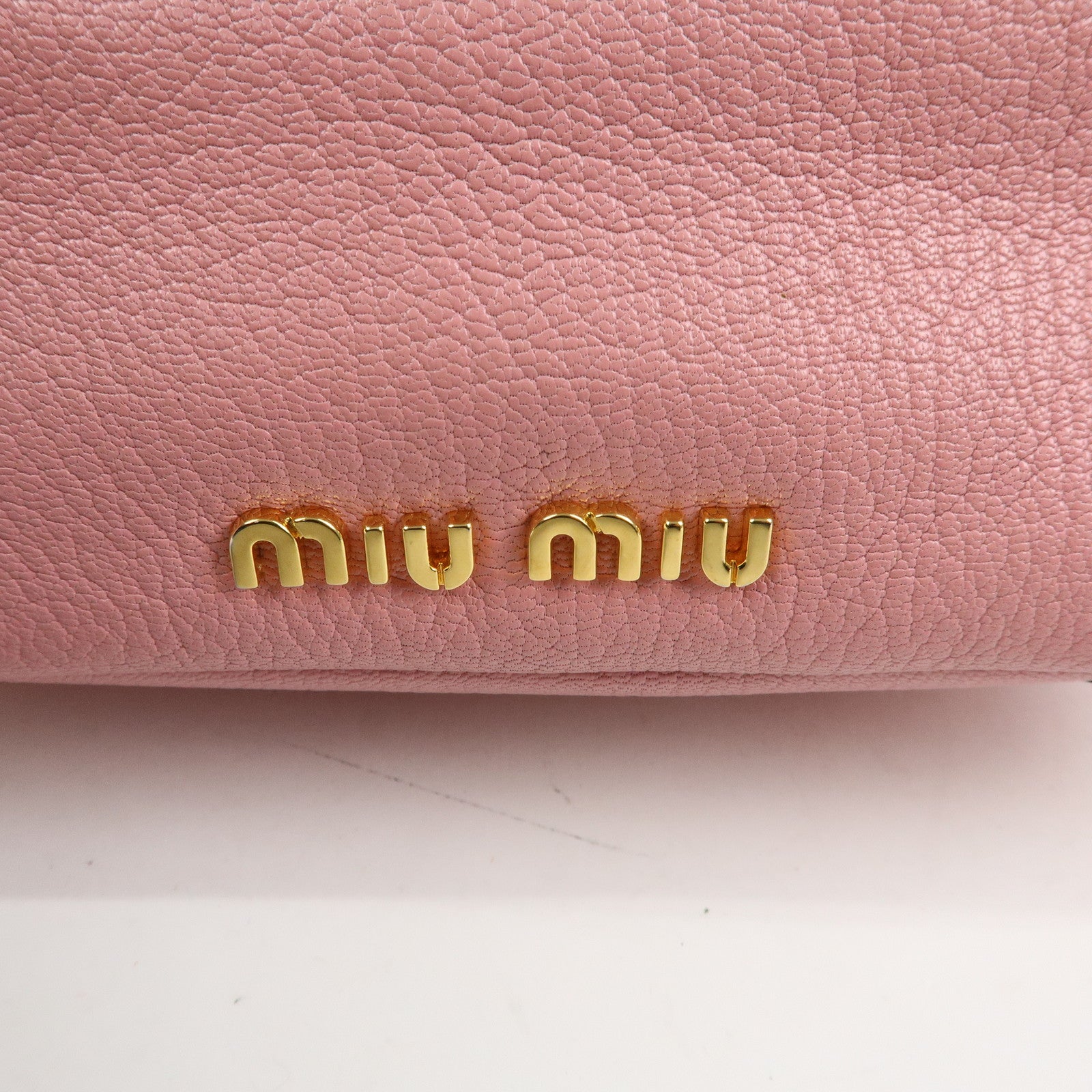 MIU MIU Madras Leather 2Way Bag Hand Bag Shoulder Bag Pink