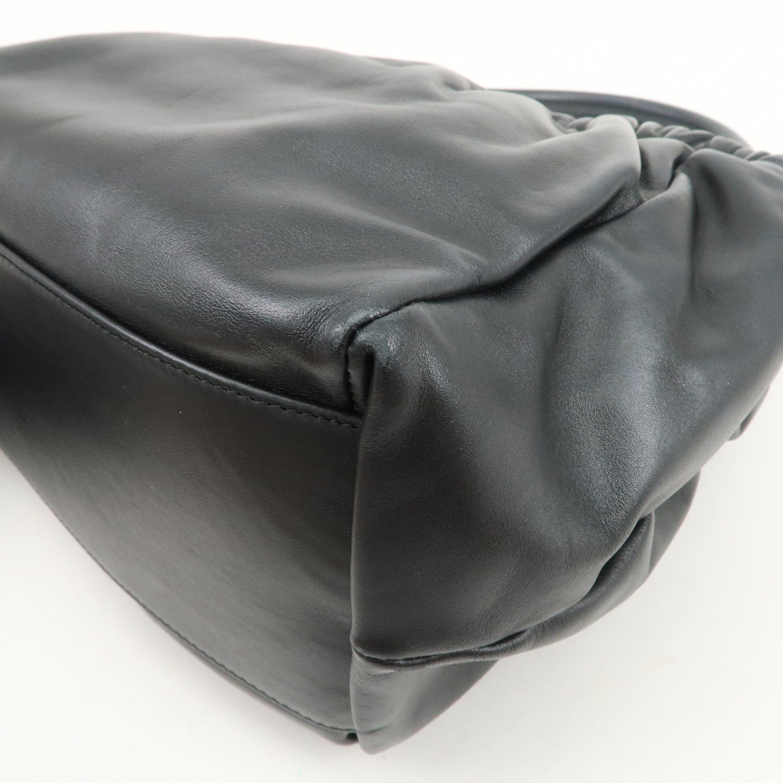 Ferragamo Vara Ribbon Leather 2Way Bag Hand Bag Shoulder Bag Black