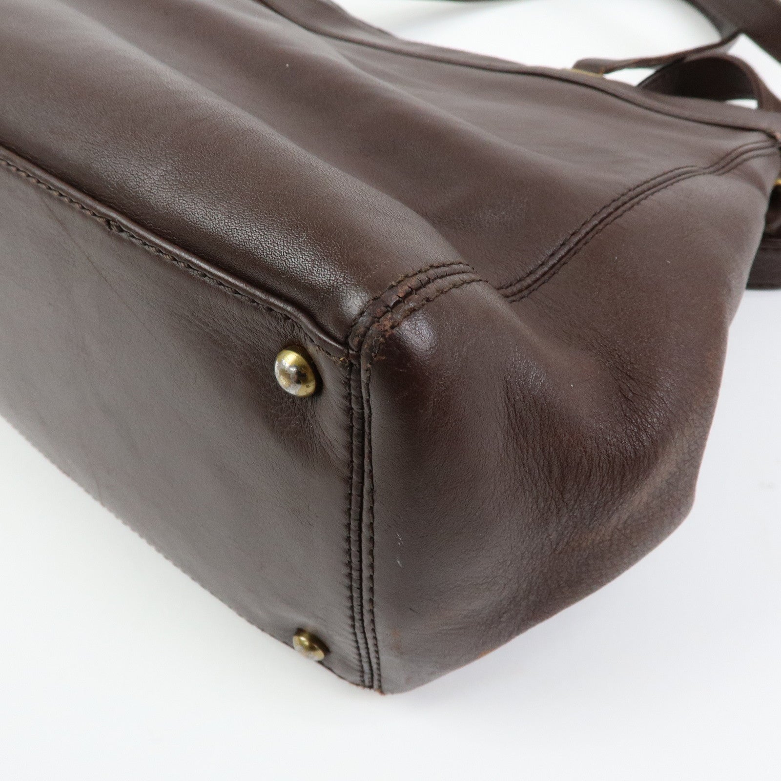 CHANEL COCO Mark Calf Leather 2WAY Bag Tote Bag Brown