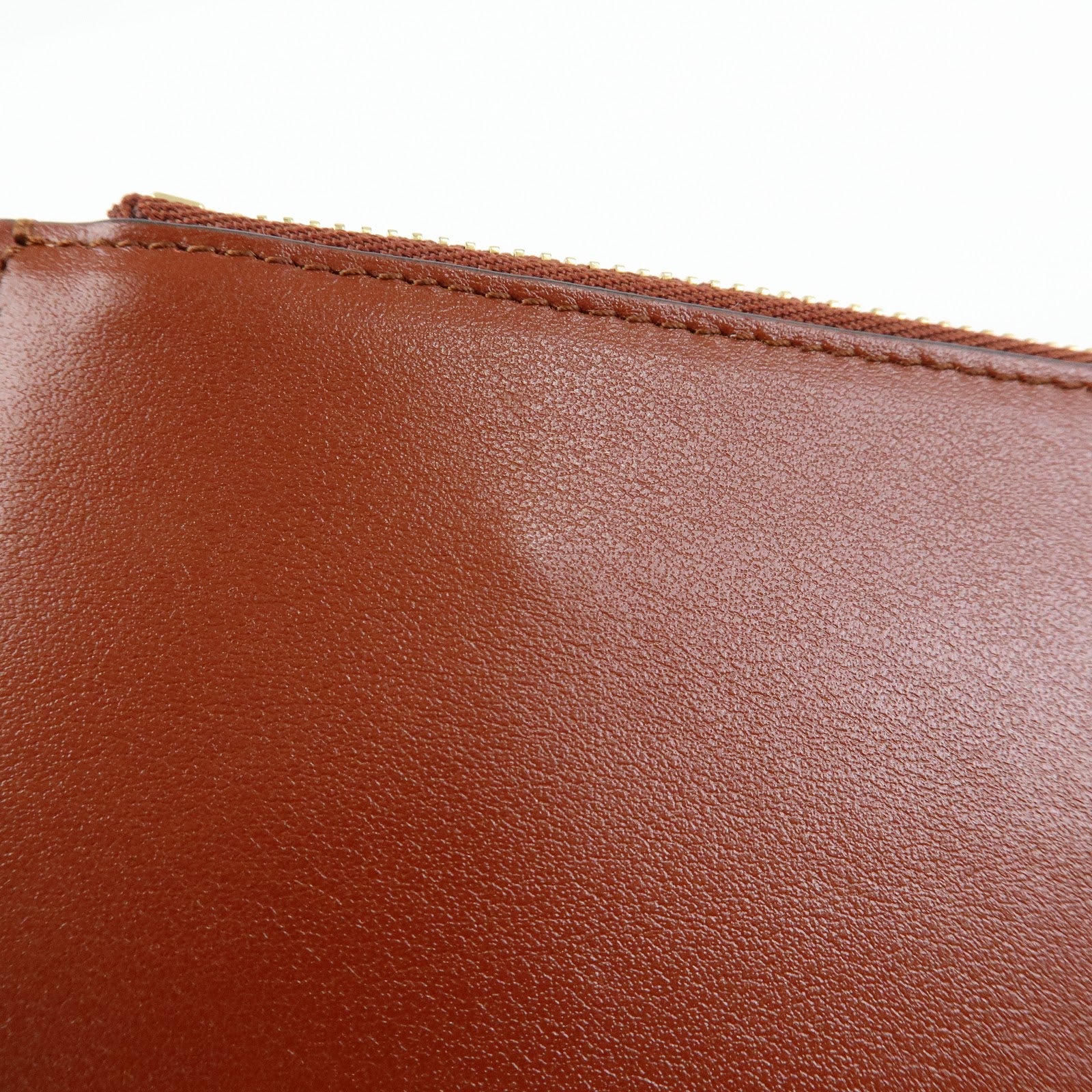 Chloe Chloe C Leather Pouch Fragment Case Passport Case Brown