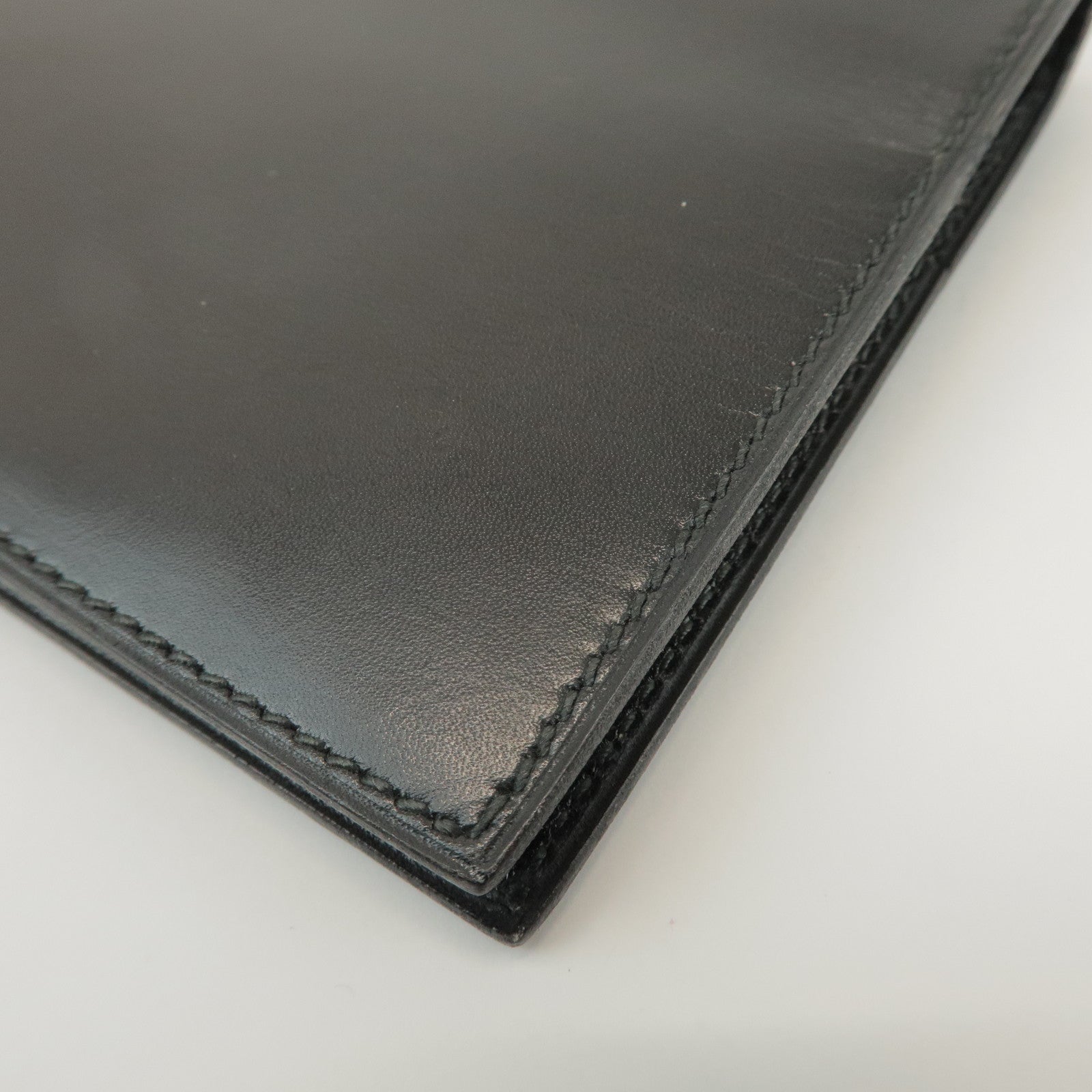 HERMES Agenda GM Box Calf Leather Planner Cover □J Stamped Black