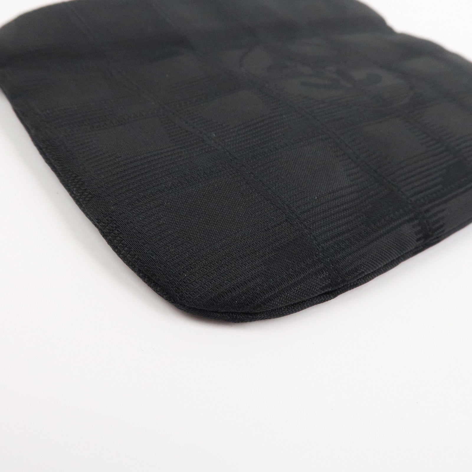 CHANEL Sports Line Nylon Leather Small Pouch Cosmetic Pouch Black