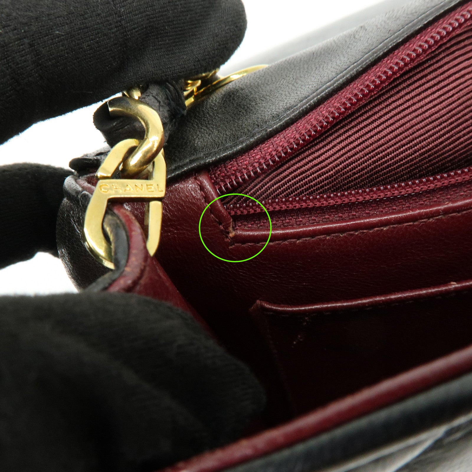 CHANEL Matelasse Lamb Skin Chain Flap Shoulder Bag Black