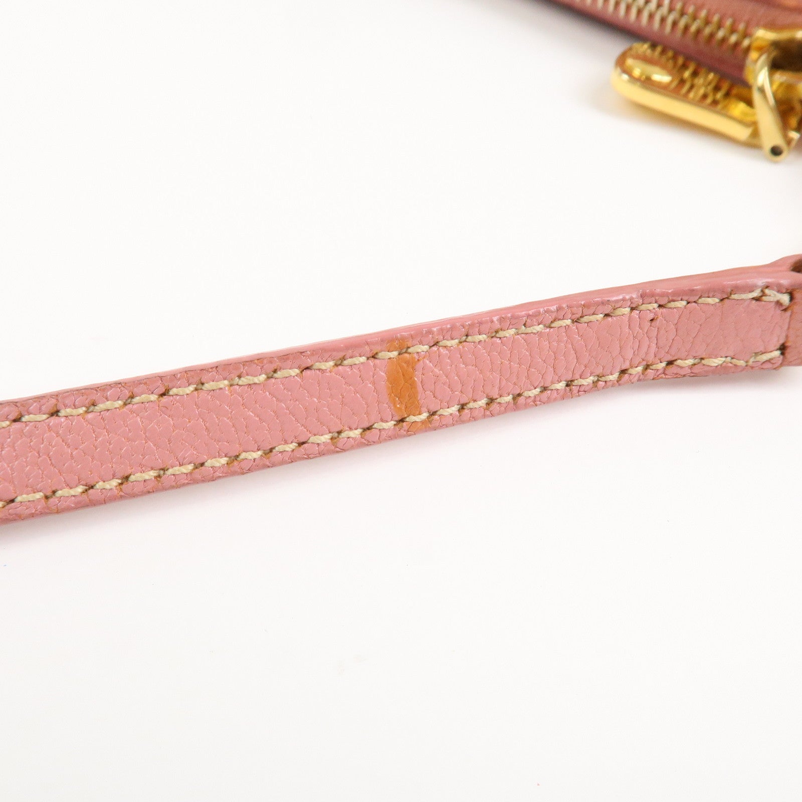 MIU MIU Logo Leather 2Way Bag Hand Bag Shoulder Bag Pink