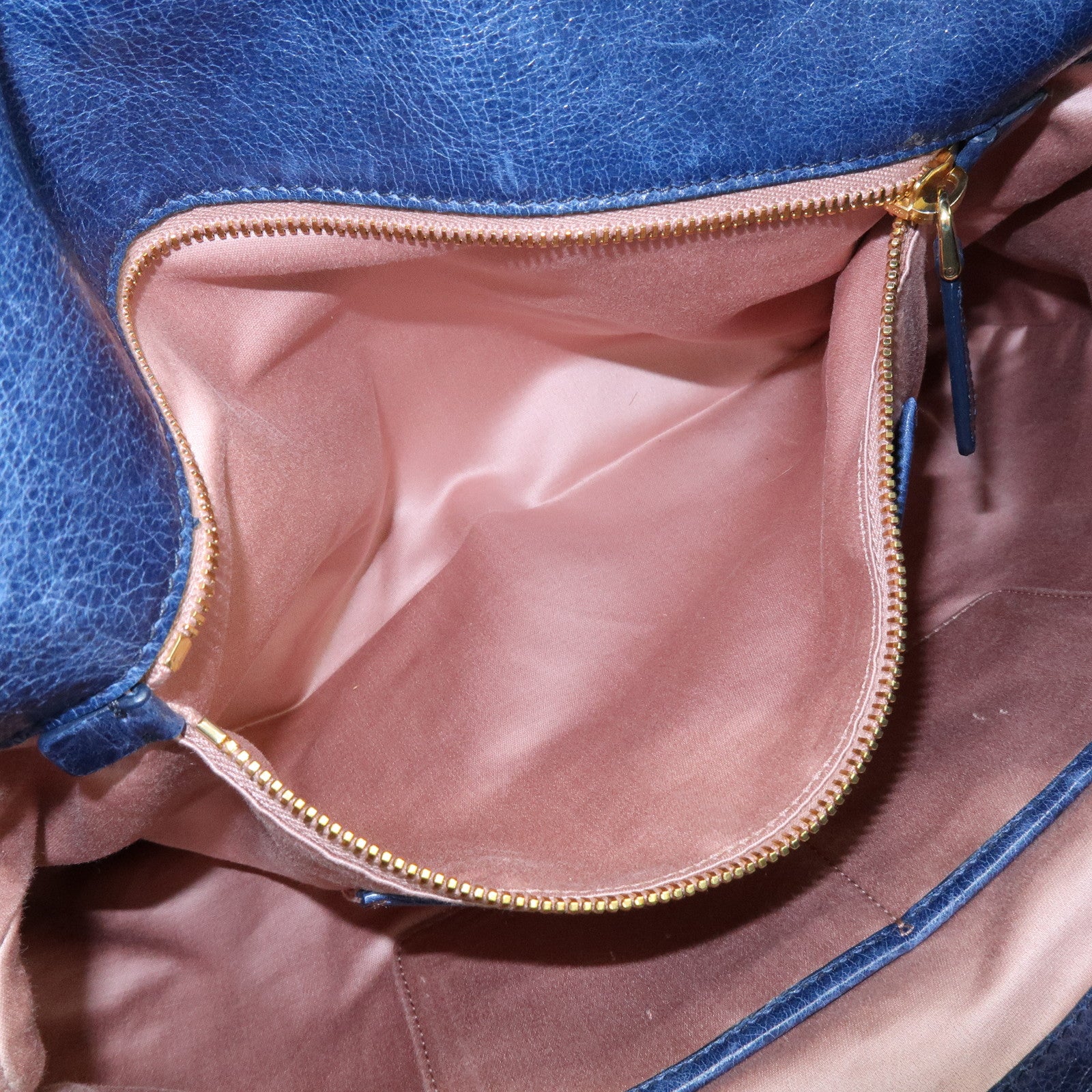 MIU MIU Side Ribbon Large Leather 2Way Bag Shoulder Bag Navy RT0365