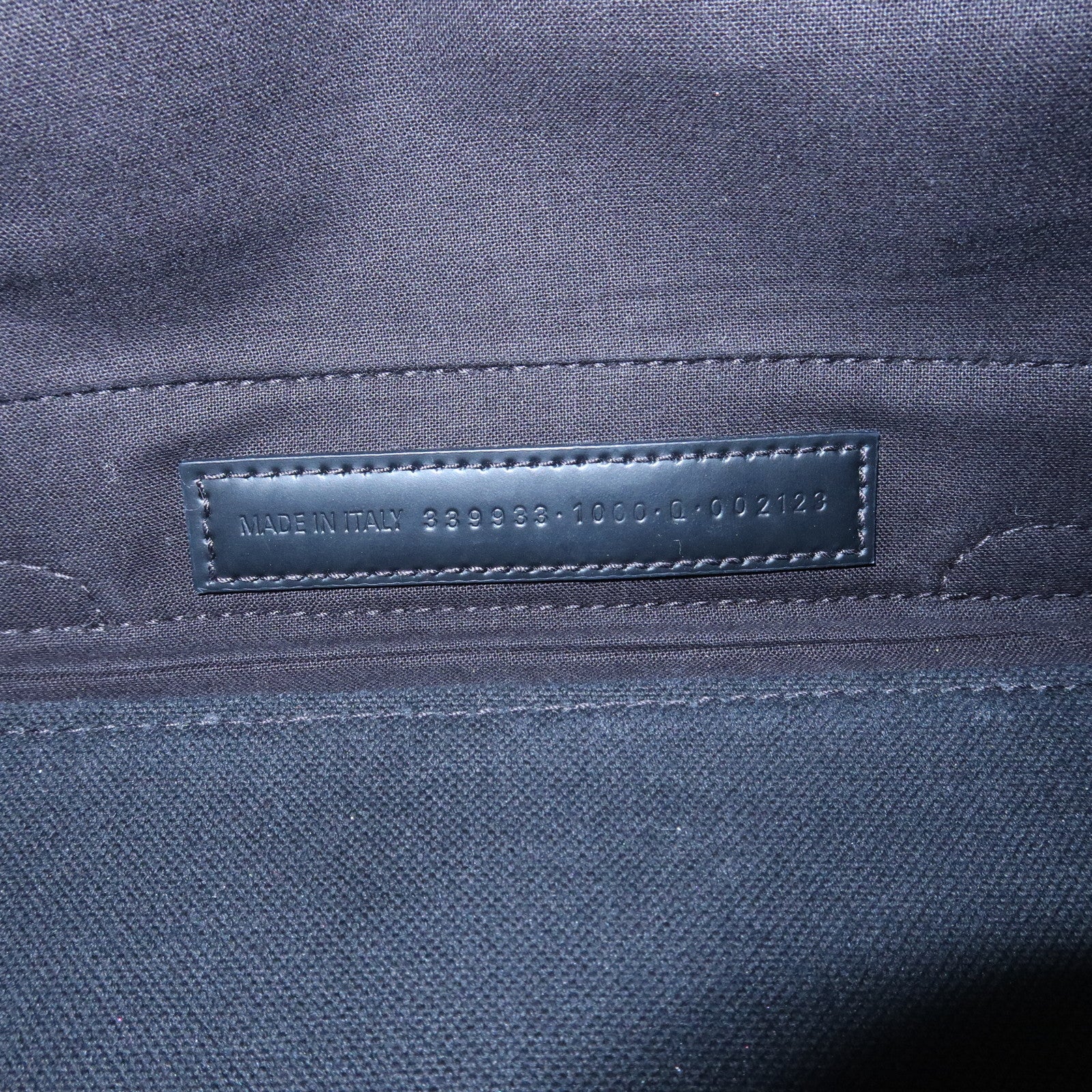 BALENCIAGA Navy Cabas Canvas Leather Small Tote Bag Hand Bag 339933