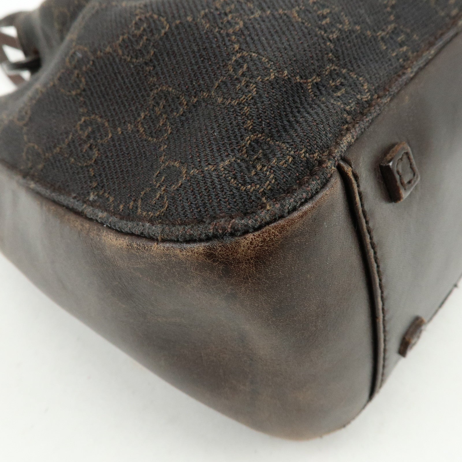 GUCCI GG Monogram Canvas Leather Shoulder Hand Bag Brown 101919