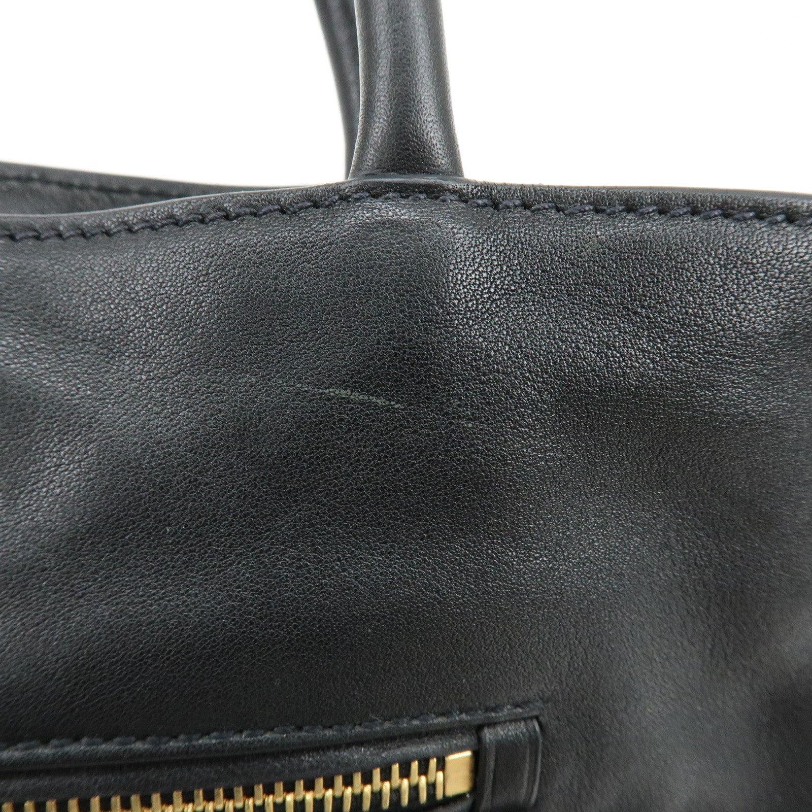 PRADA Soft Calf Leather 2Way Bag Hand Bag Shoulder Bag Black BN1832