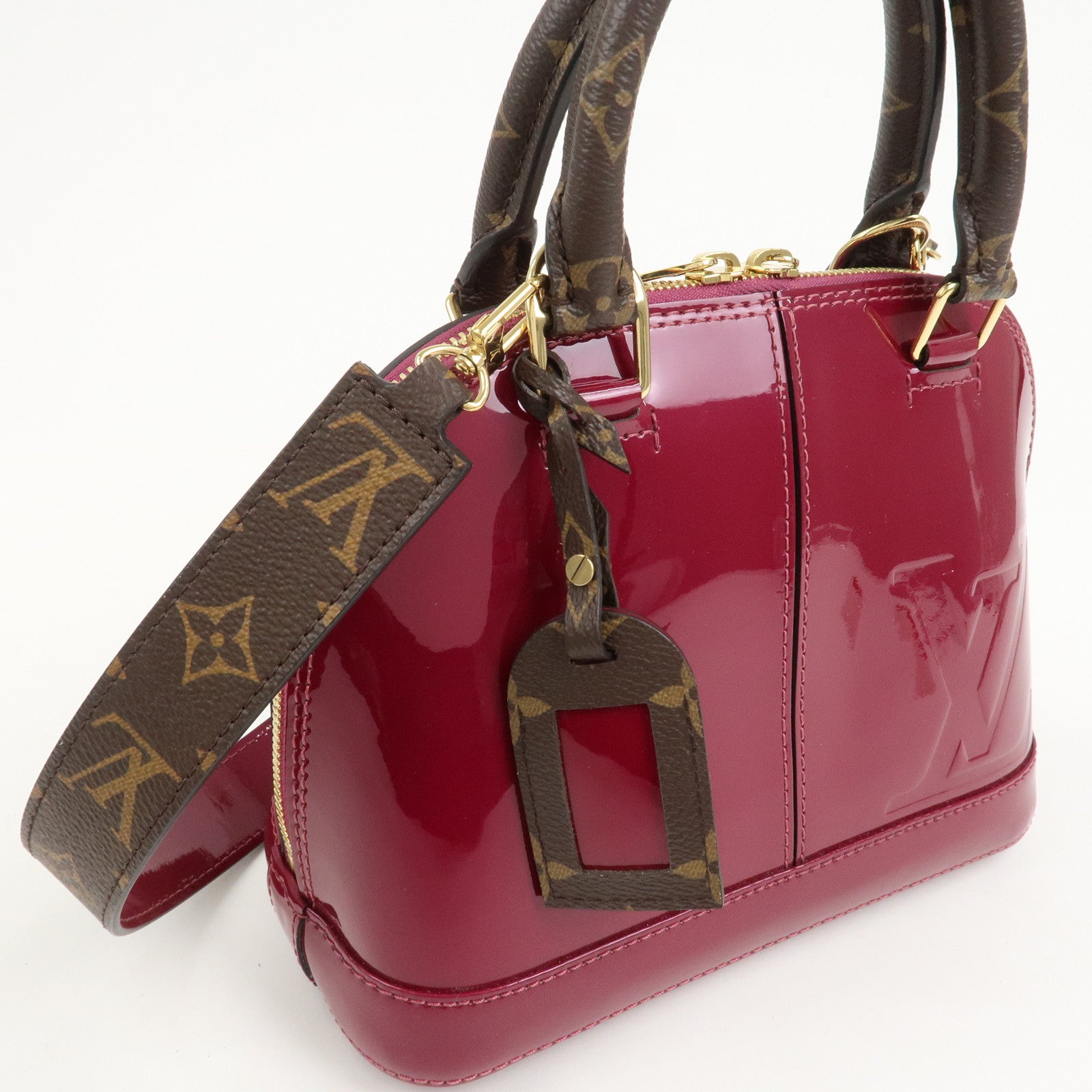 Louis Vuitton Monogram Vernis Alma BB 2Way Bag Magenta M54785