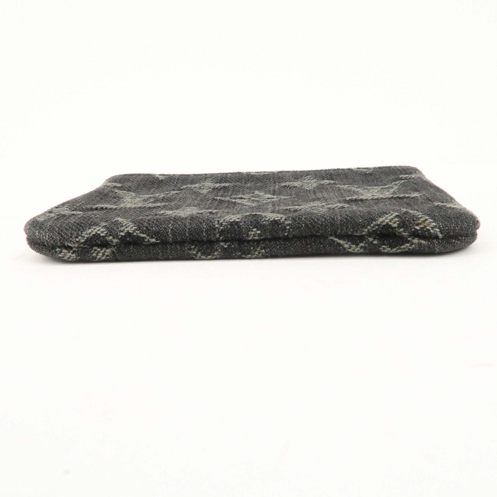 Louis Vuitton Monogram Denim Pochette Cles Coin Case Black M95616