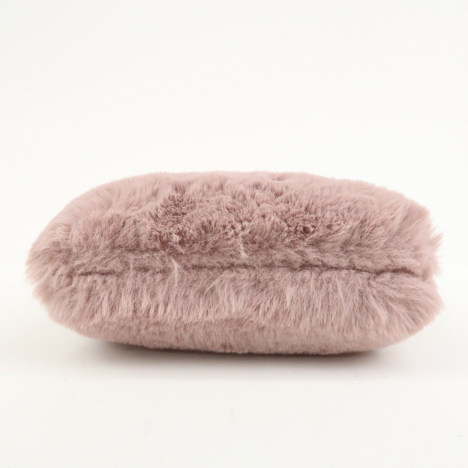 JIMMY CHOO Fur Leather Hand Bag Clutch Bag Pouch Pink