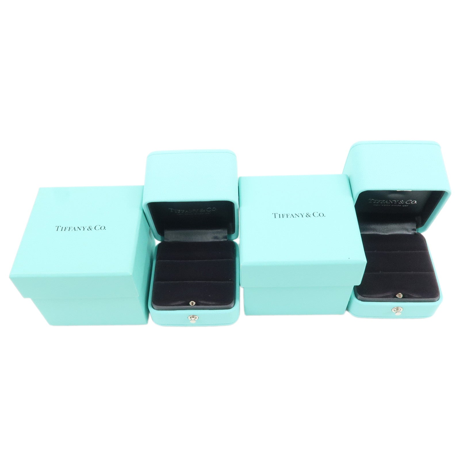 Tiffany & Co Set of 2 Jewelry Boxes for Pair Ring Tiffany Blue