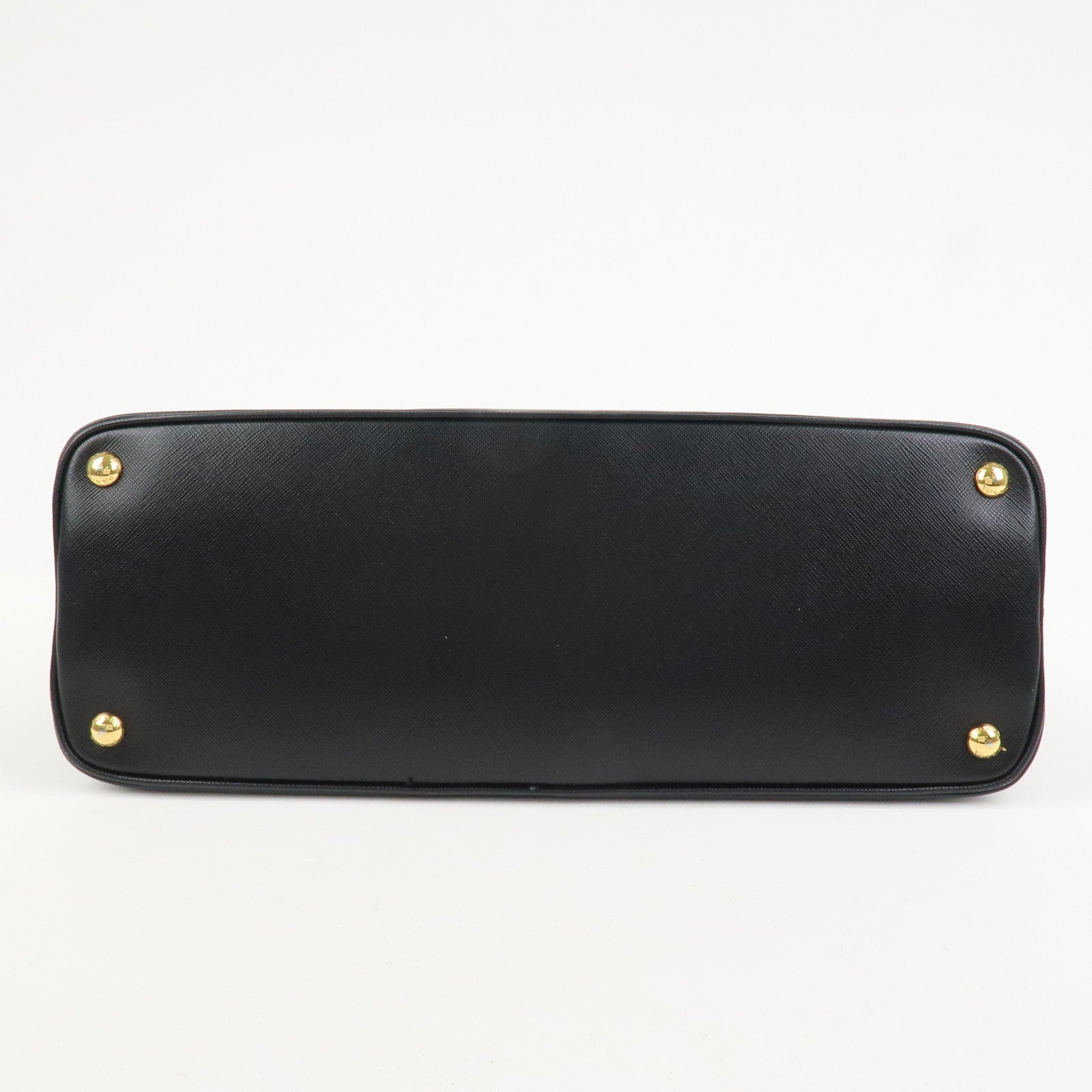 PRADA Logo Saffiano Leather Hand Bag Tote Bag Black BL0812