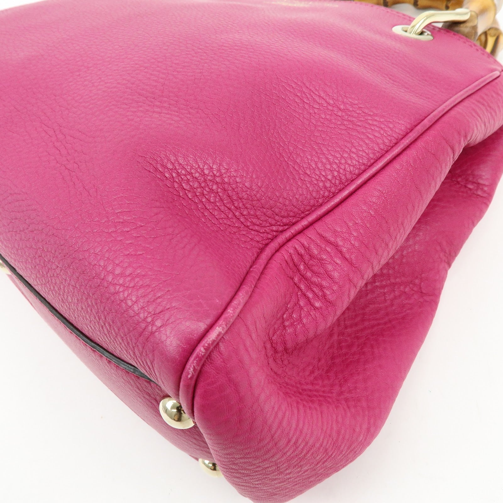 GUCCI Bamboo Leather 2Way Bag Hand Bag Shoulder Bag Pink 336032