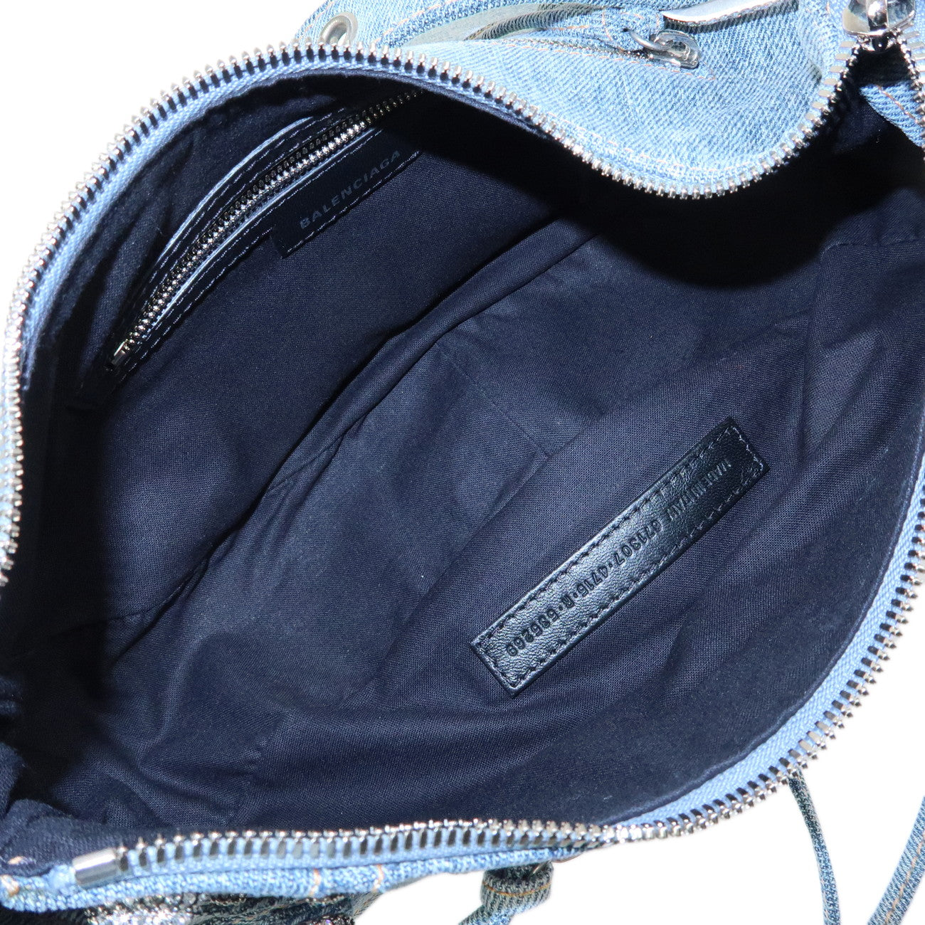 BALENCIAGA Denim Studs Shoulder Bag Hand Bag Blue 671307